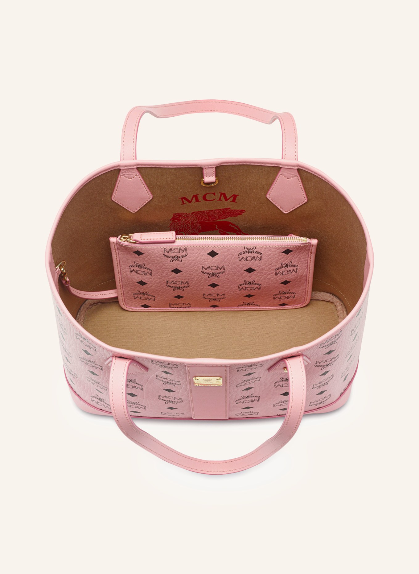 MCM LIZ SMALL Shopper: PINK / GOLD / BLACK