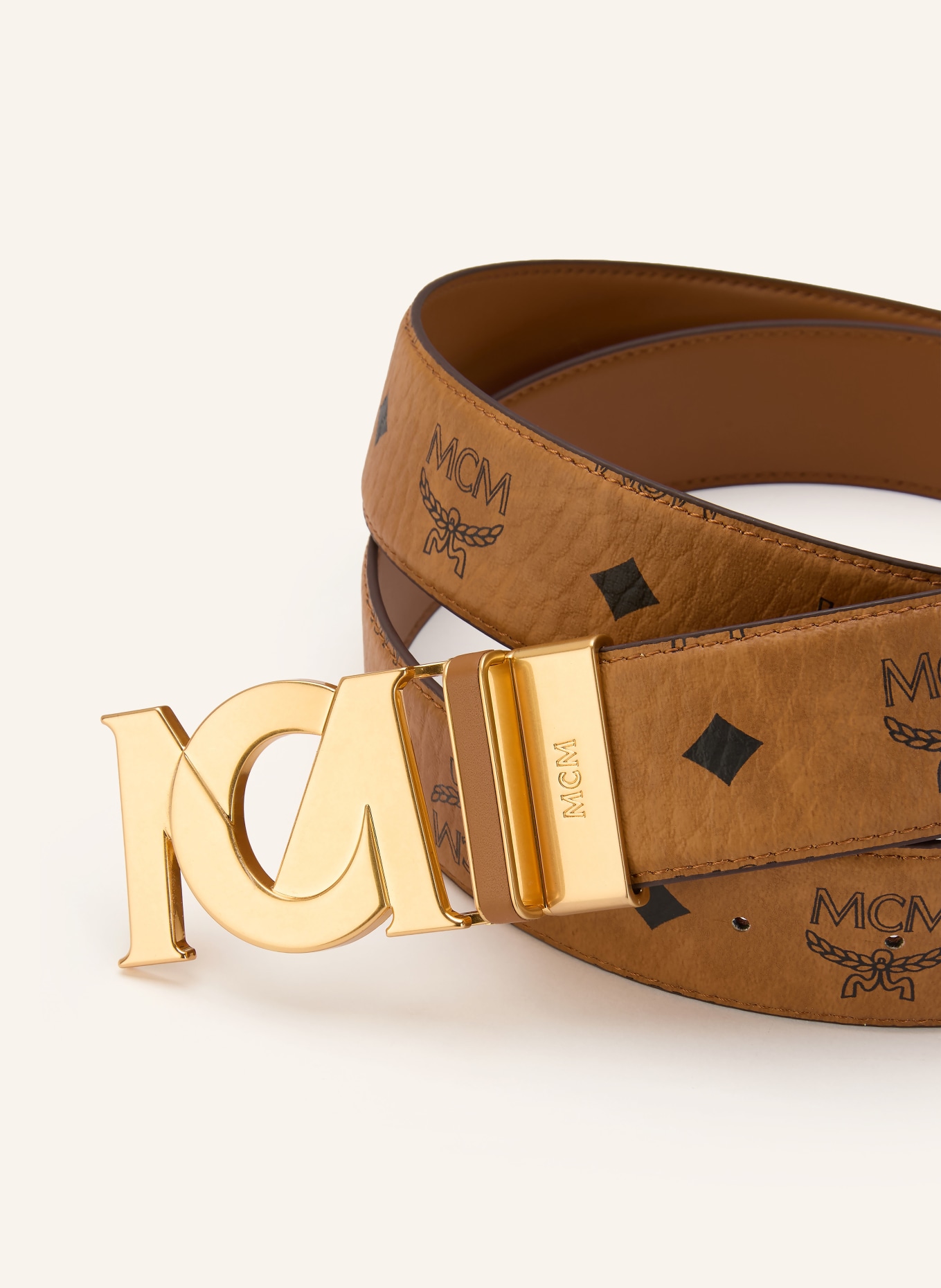 MCM M-ART reversible belt: COGNAC