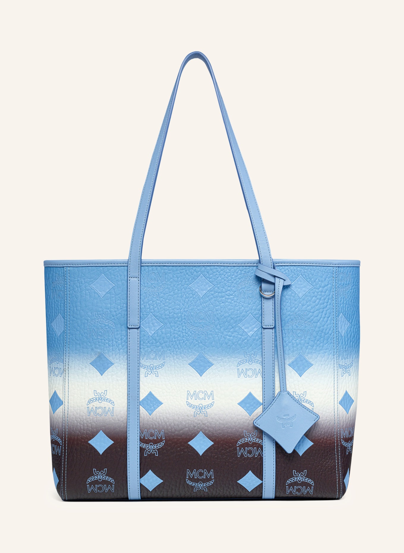 MCM Shopper TONI MEDIUM: HELLBLAU / BRAUN / WEISS