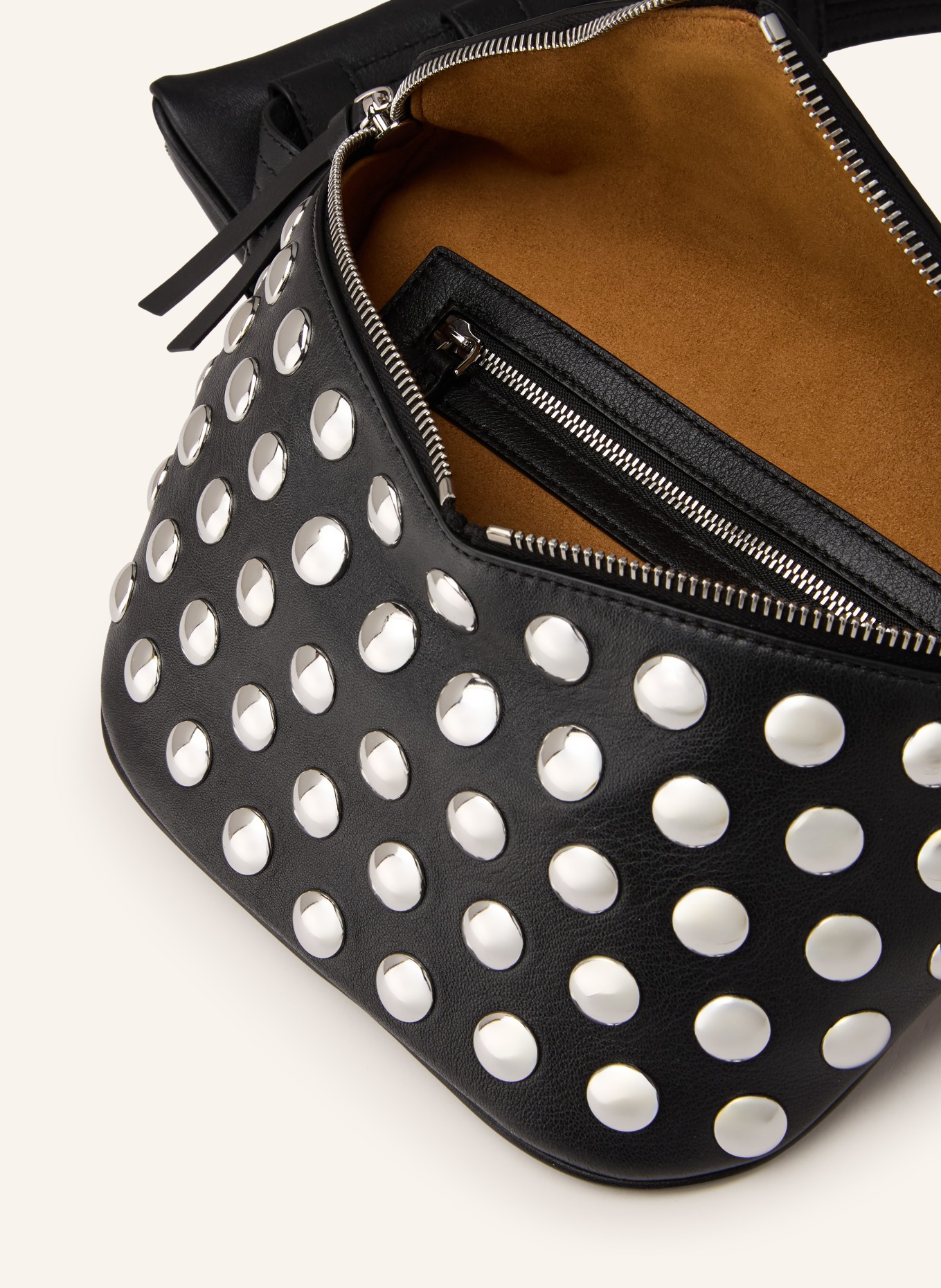 MCM Gürteltasche DIAMOND 3D mit Nieten: SCHWARZ / SILBER