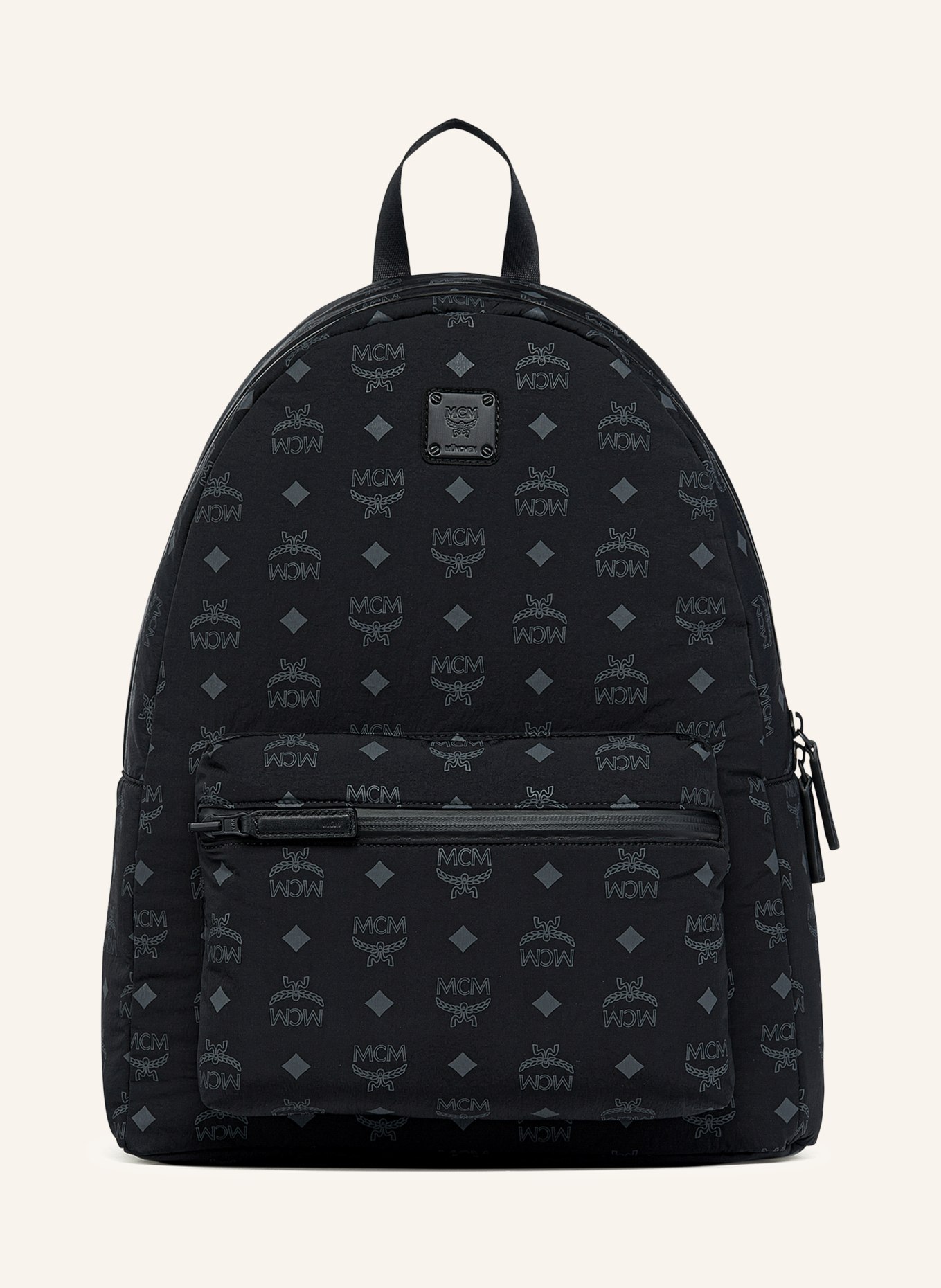 MCM Stark Medium Backpack: BLACK / DARK GRAY