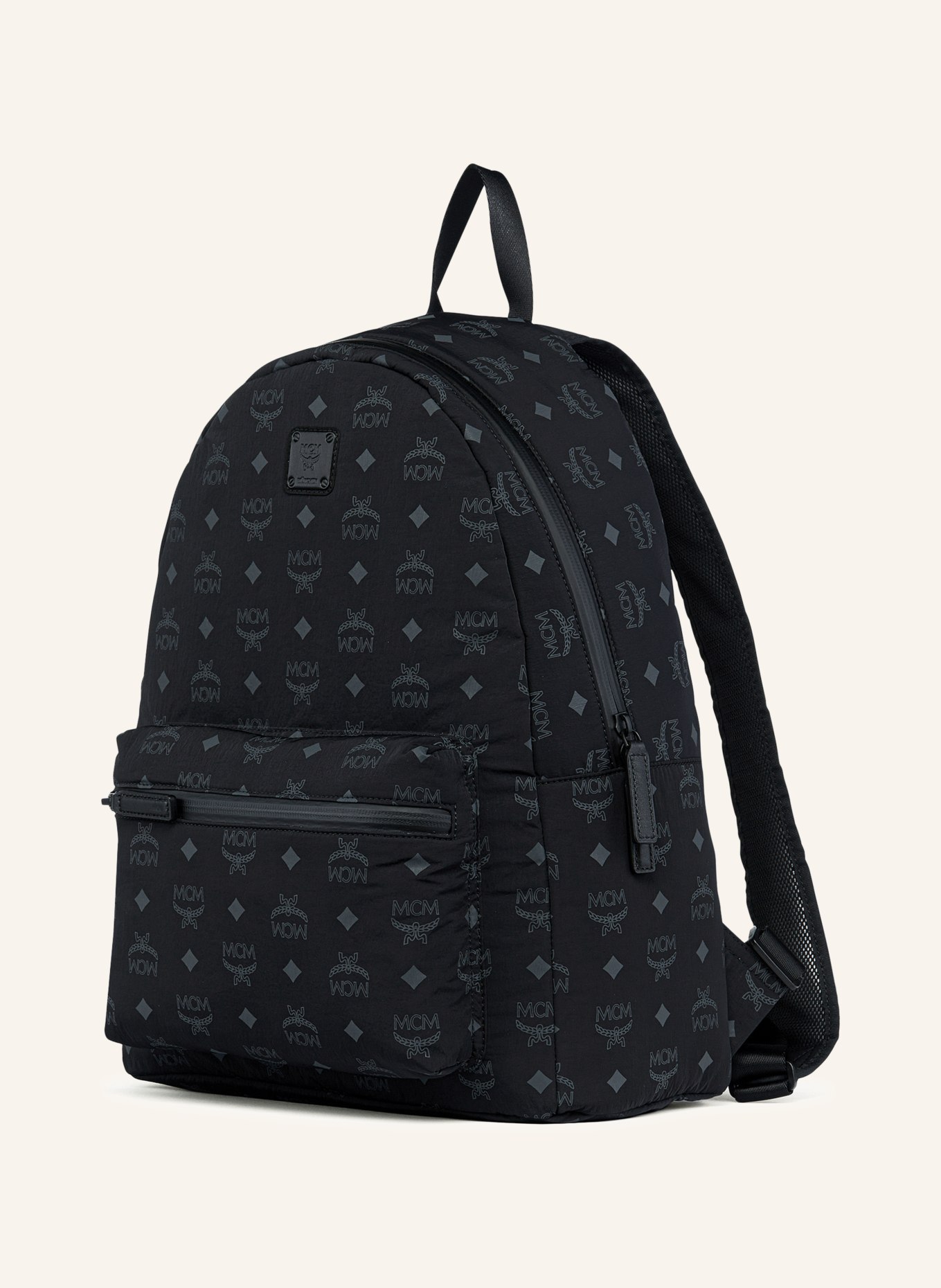 MCM Stark Medium Backpack: BLACK / DARK GRAY