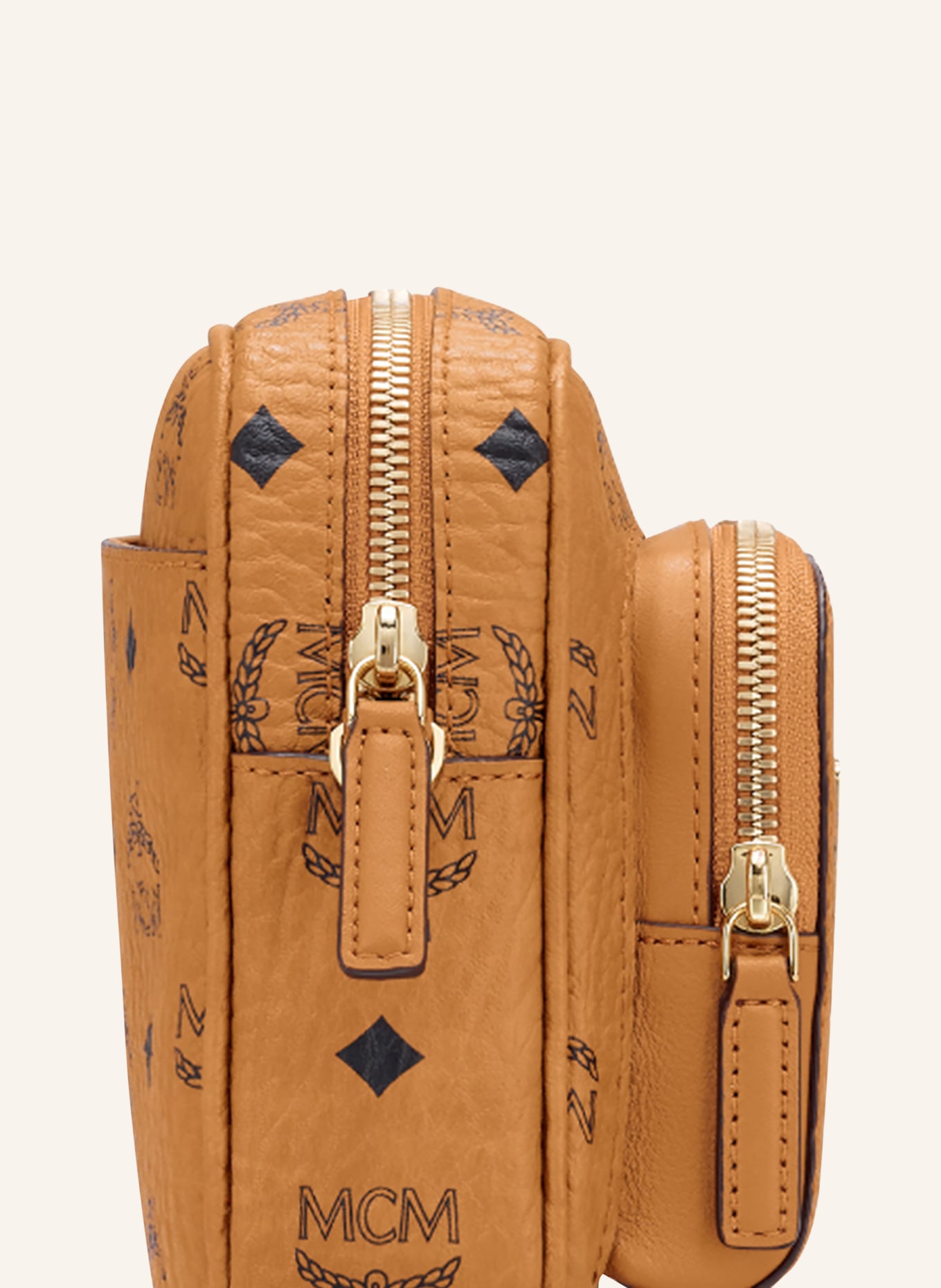 MCM Umhängetasche AREN: COGNAC / GOLD / SCHWARZ