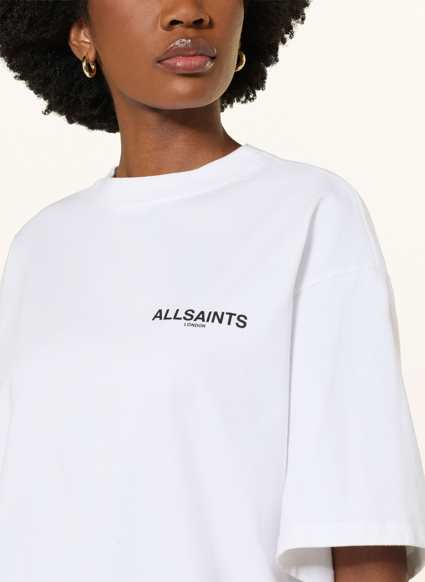 ALLSAINTS T-shirt HEAPS AMELIE: BLANC / NOIR