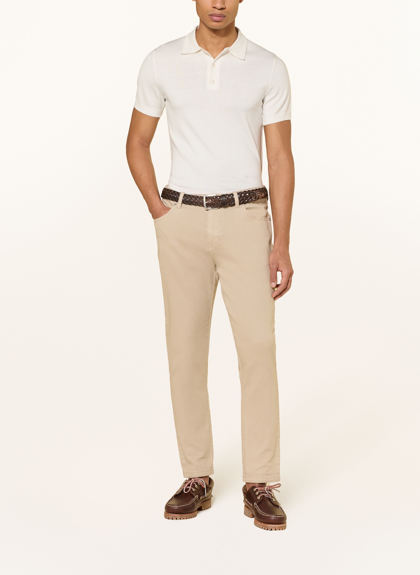 PAUL Strick-Poloshirt: CREME