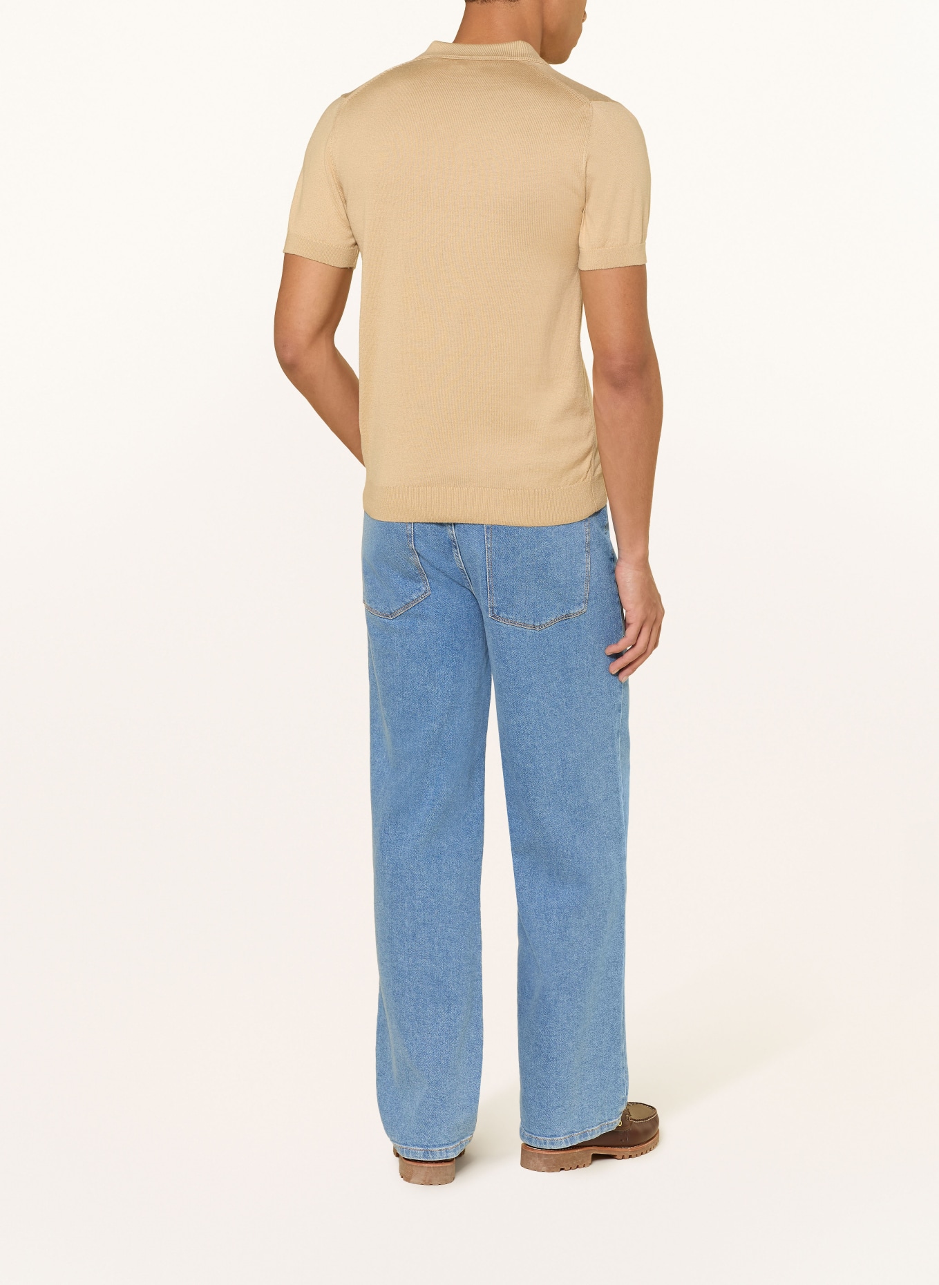 PAUL Strick-Poloshirt: BEIGE