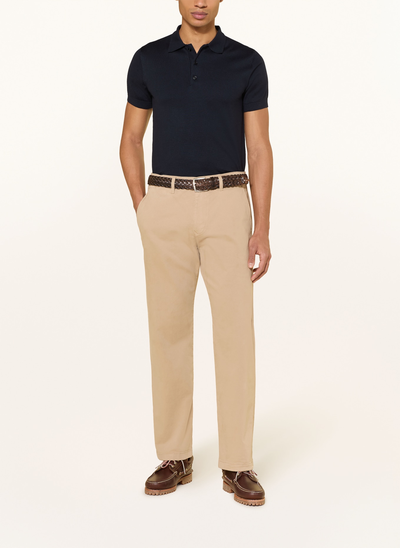 PAUL Strick-Poloshirt: DUNKELBLAU