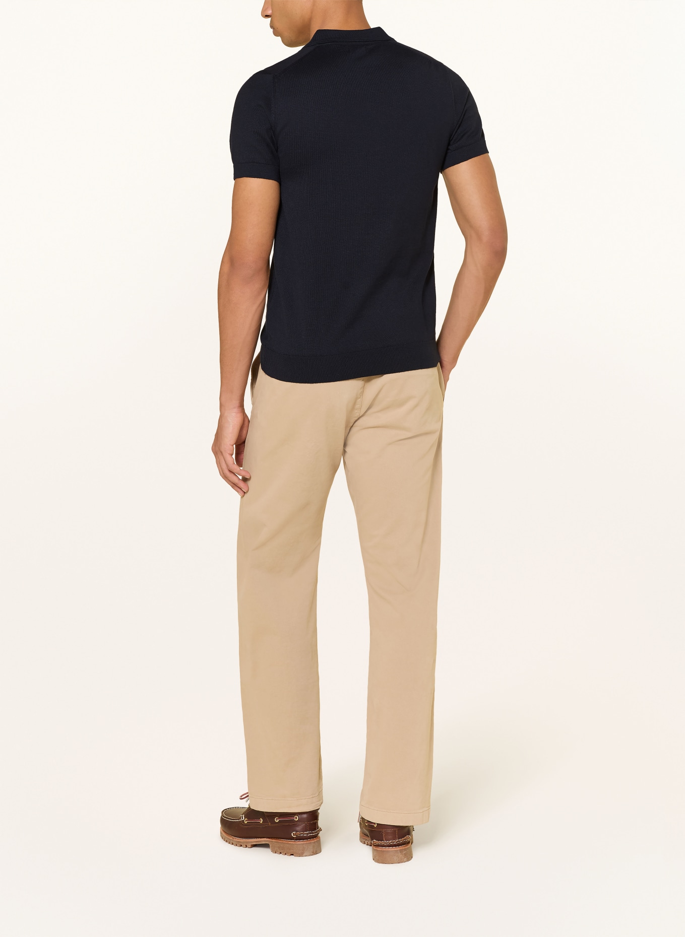 PAUL Strick-Poloshirt: DUNKELBLAU