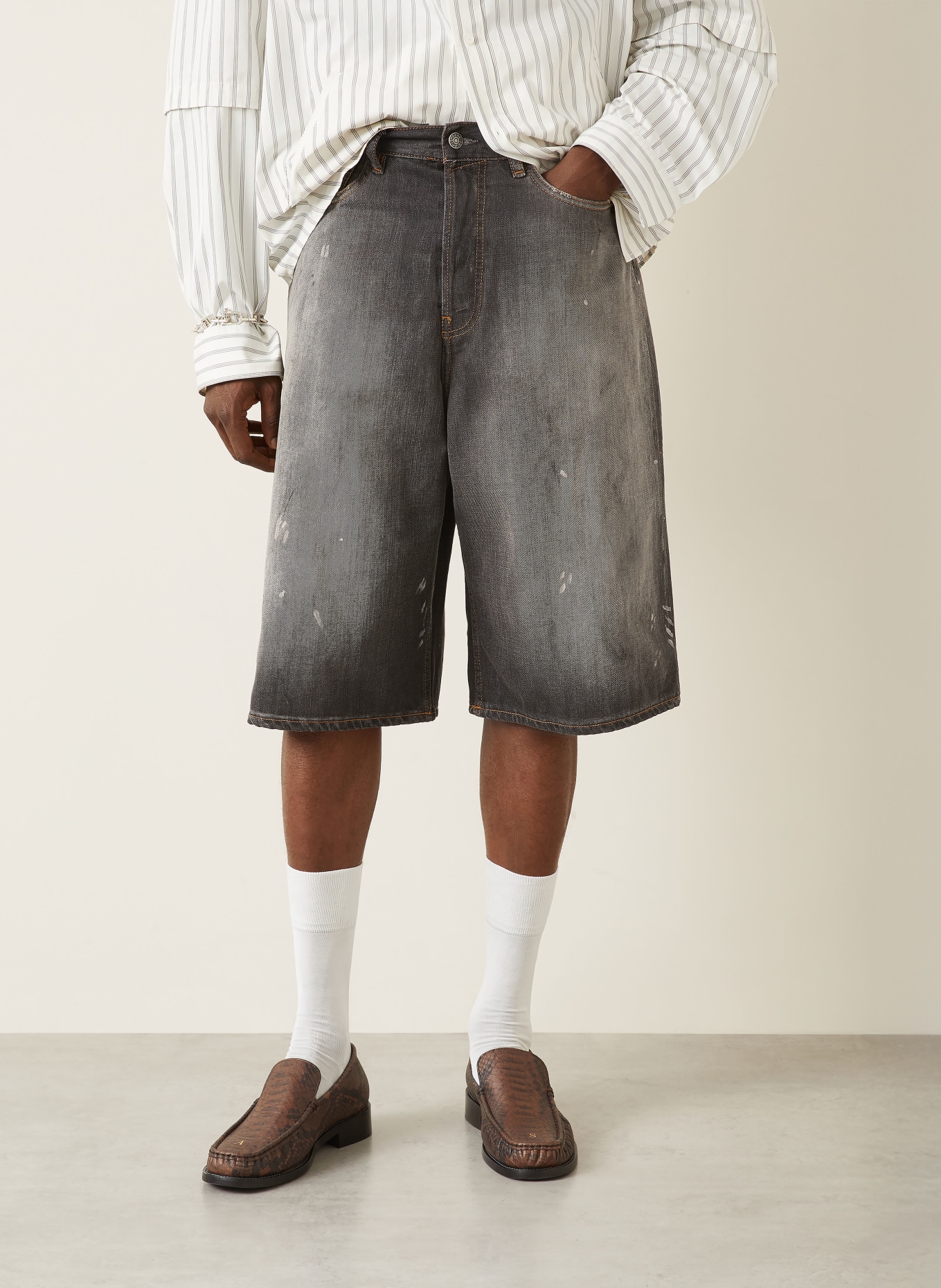 Acne Studios Jeansshorts Loose Fit: 900 BLACK