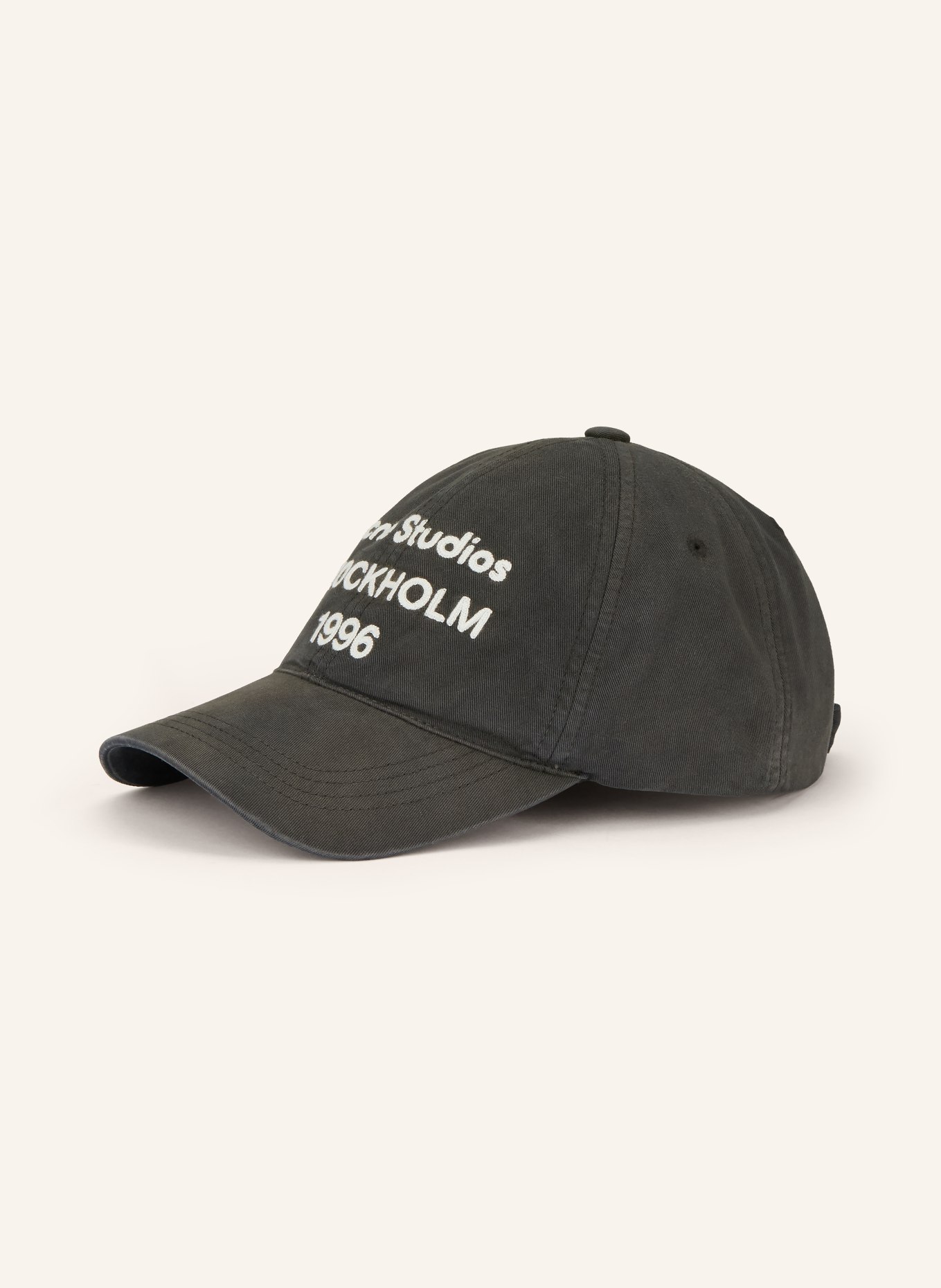 Acne Studios Cap: DUNKELGRAU / WEISS