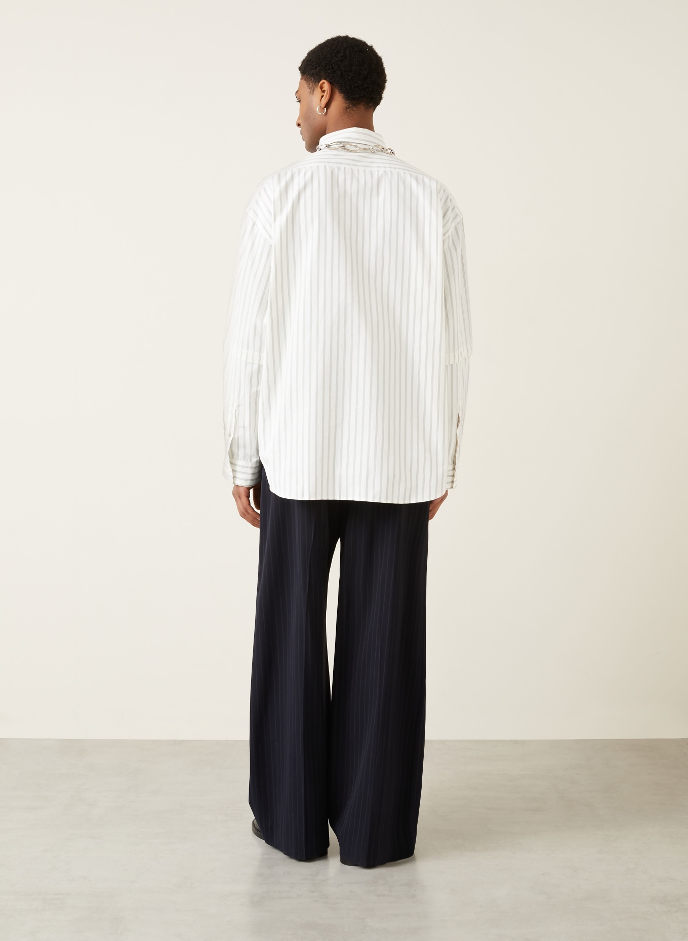 Acne Studios Hemd Loose Fit: ECRU / GRAU