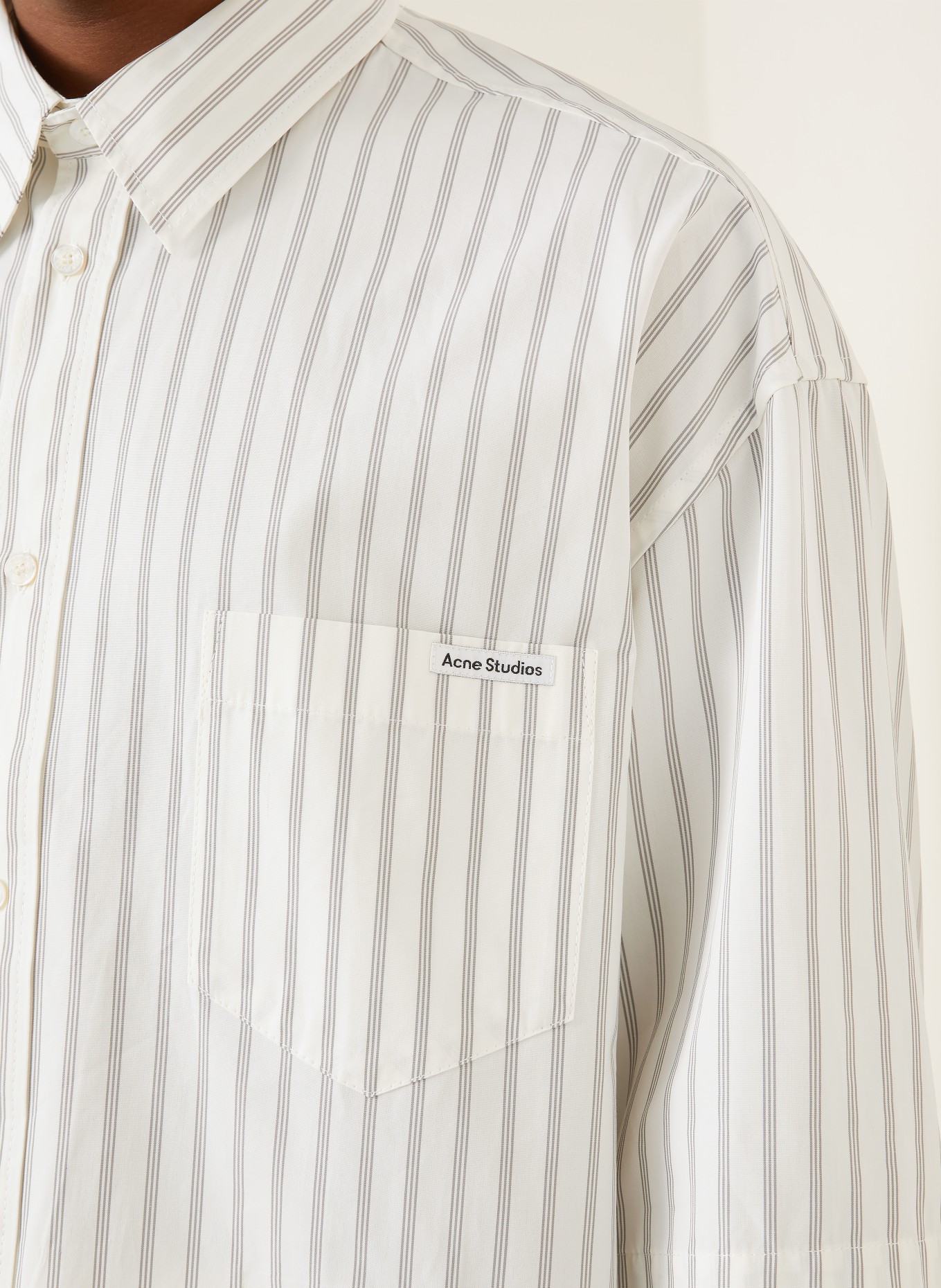 Acne Studios Hemd Loose Fit: ECRU / GRAU