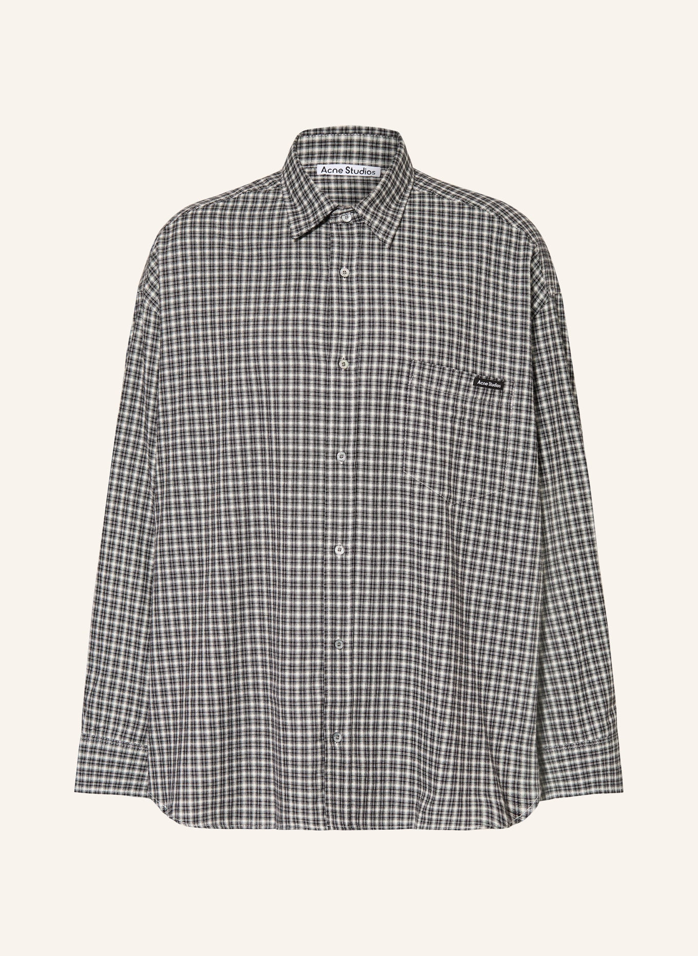 Acne Studios Flanellhemd Loose Fit: SCHWARZ / WEISS