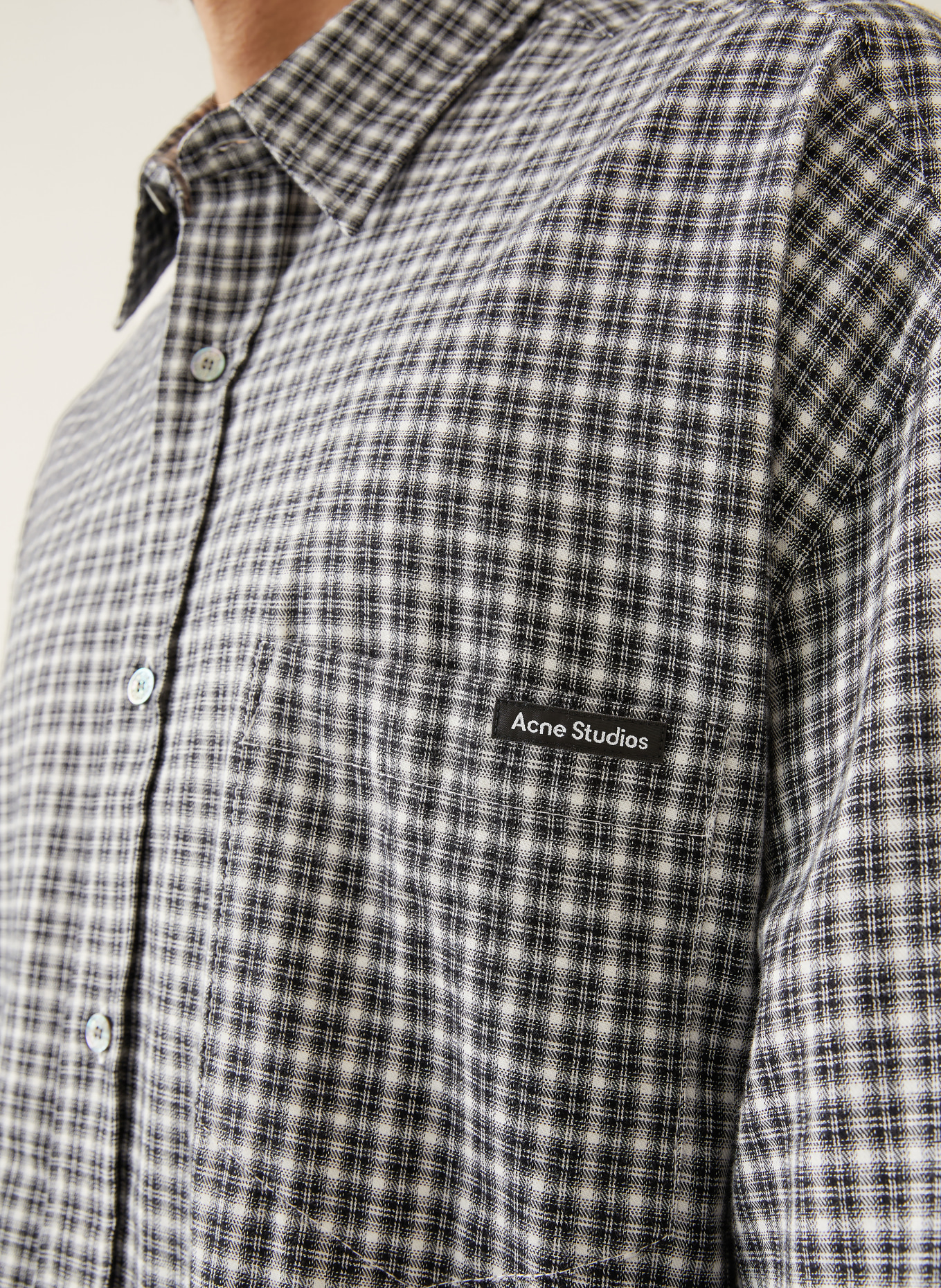 Acne Studios Flanellhemd Loose Fit: SCHWARZ / WEISS