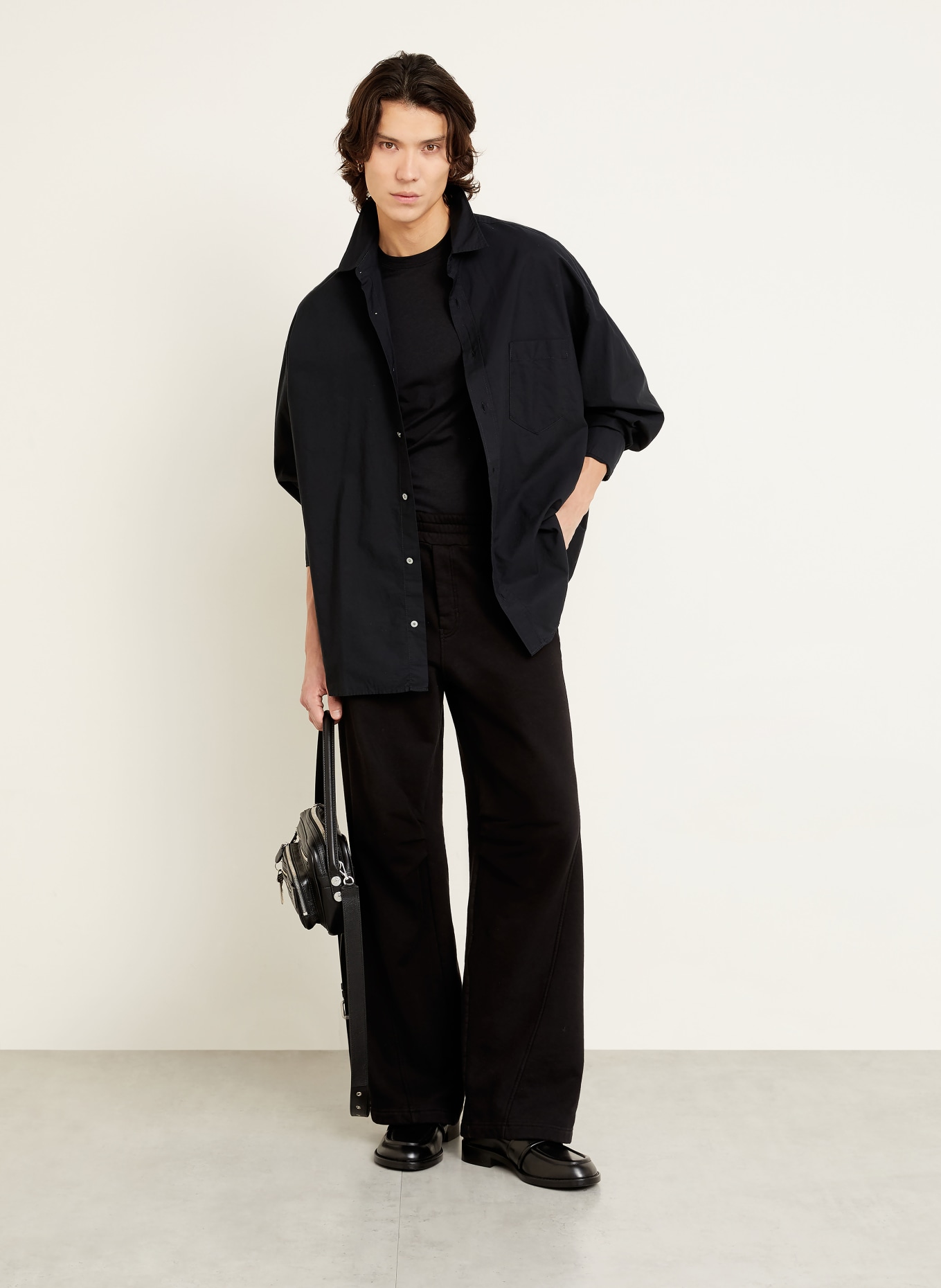 Acne Studios Hemd Loose Fit: SCHWARZ