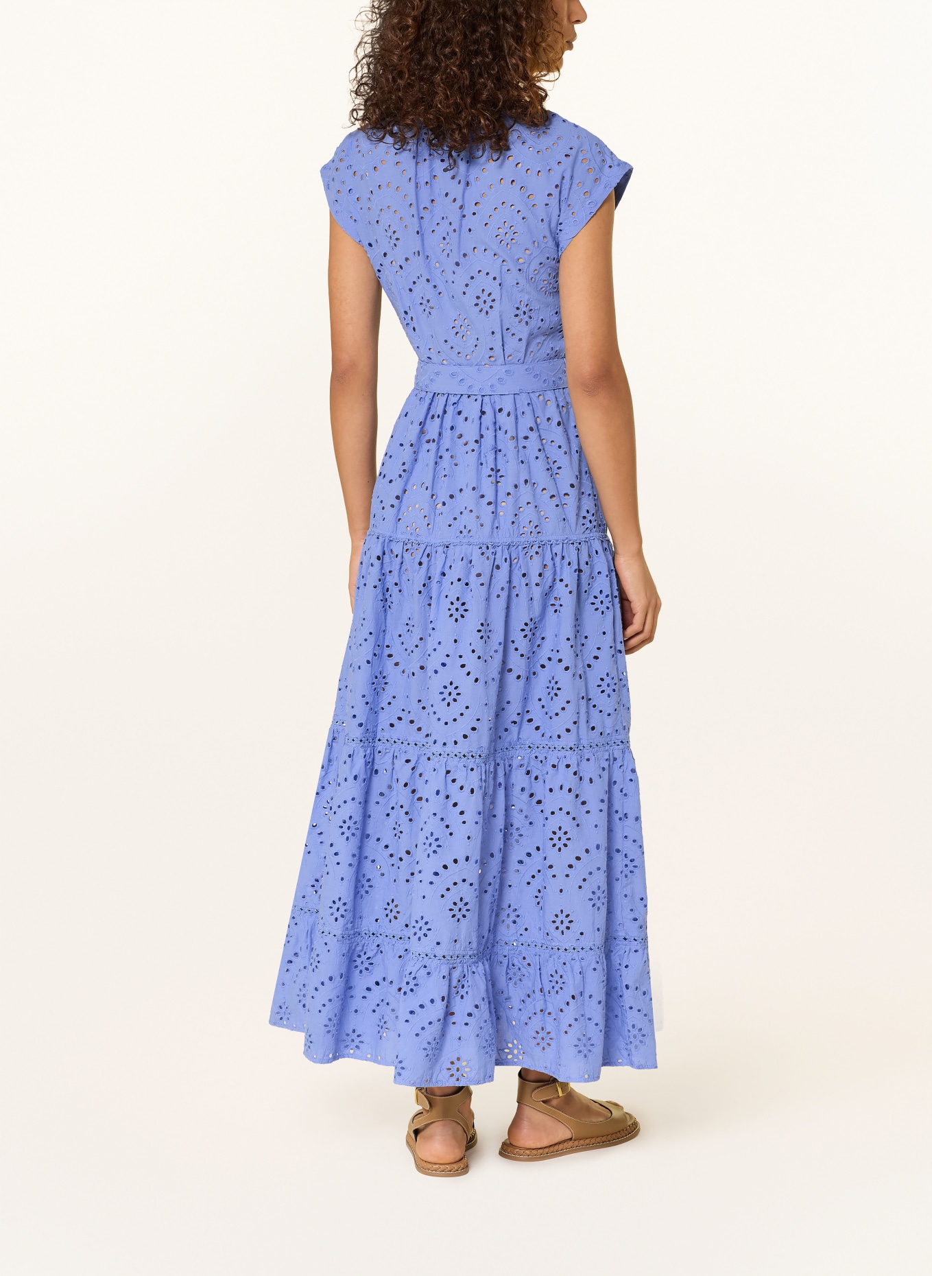 Poupette St Barth KORA beach dress made from eyelet lace: BLUE