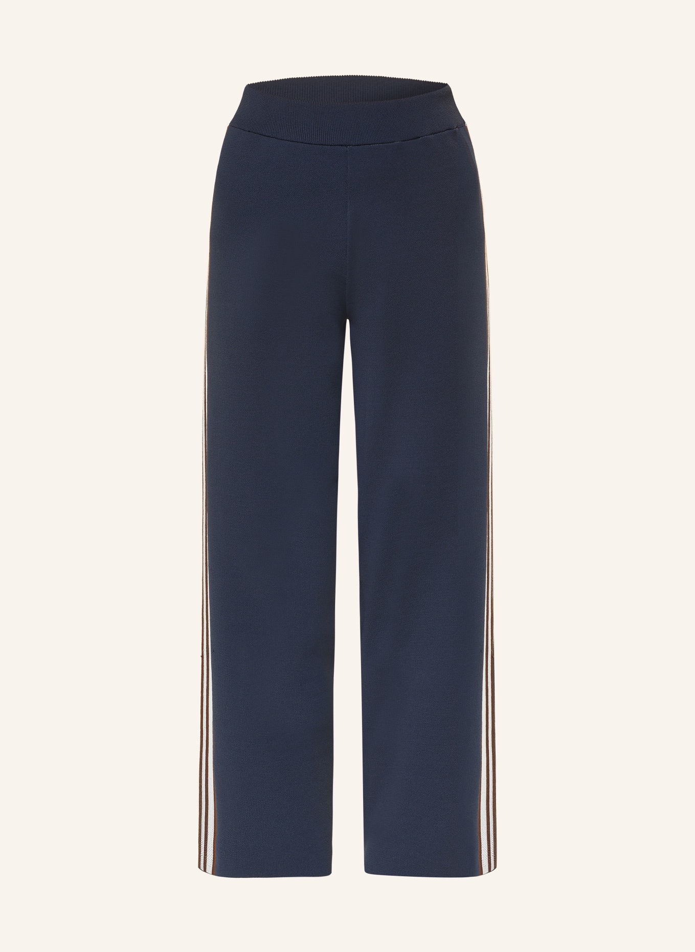 Rich & Royal Track Pants: DUNKELBLAU / BRAUN / CREME