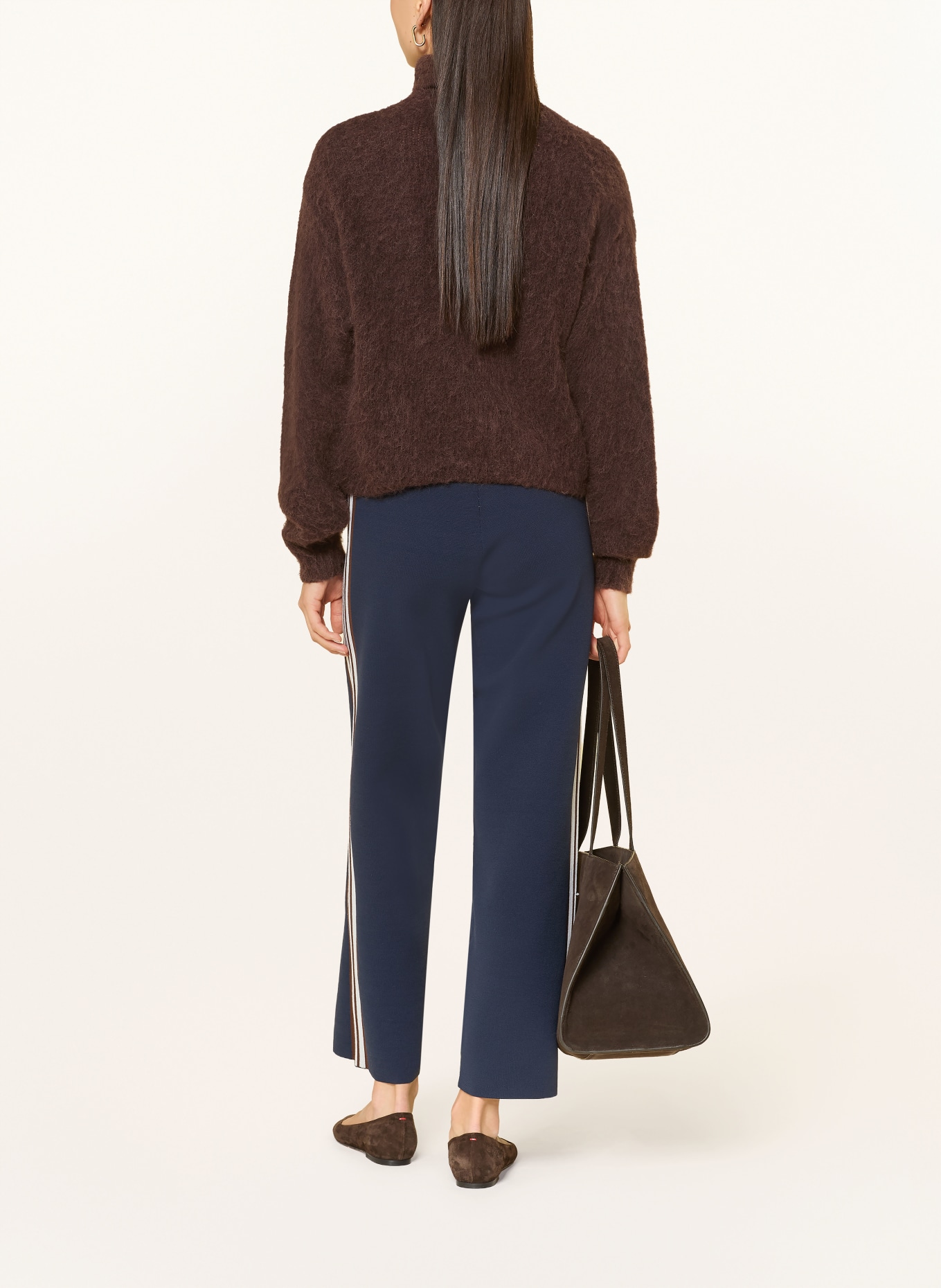 Rich & Royal Track Pants: DUNKELBLAU / BRAUN / CREME