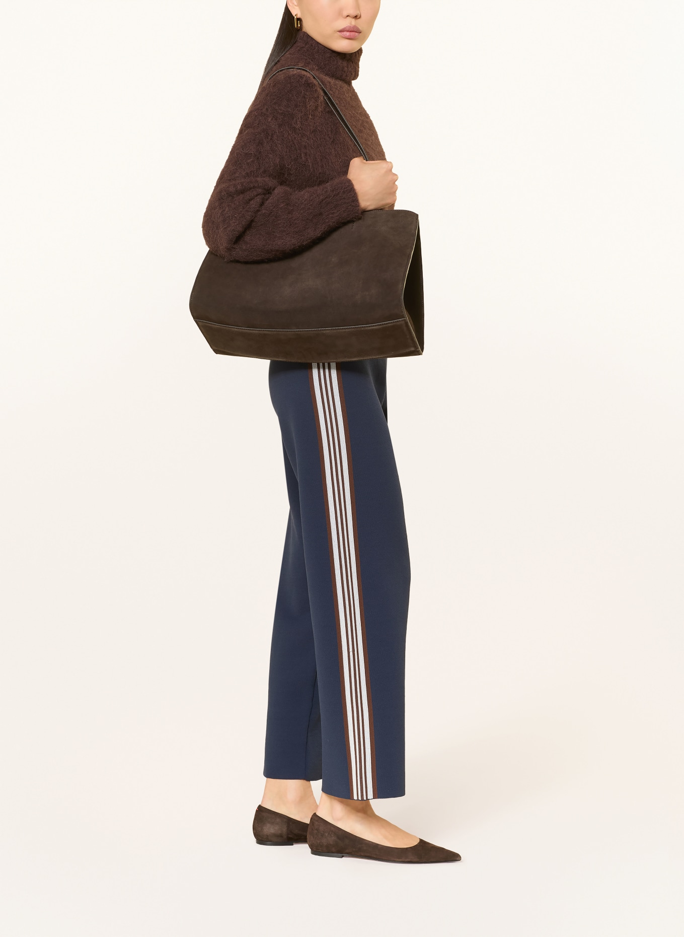 Rich & Royal Track Pants: DUNKELBLAU / BRAUN / CREME