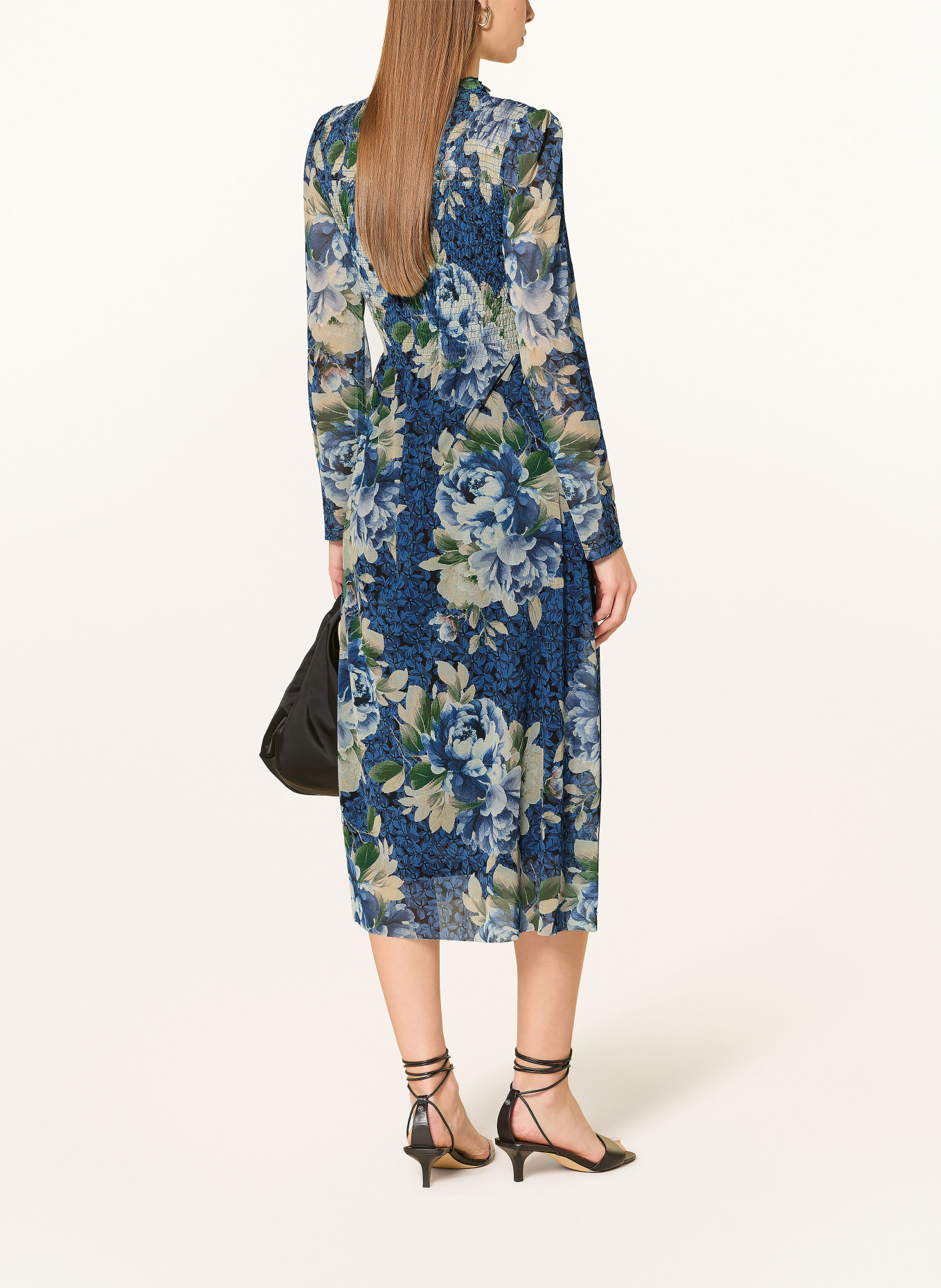 Rich & Royal Mesh-Kleid: BLAU / HELLGELB / WEISS