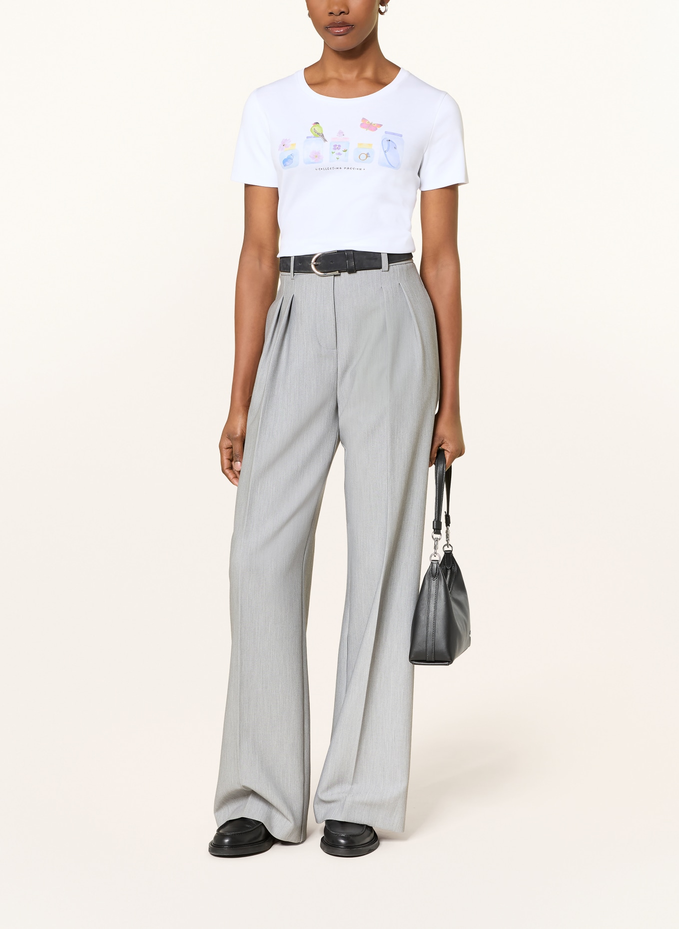 lilienfels T-shirt with gemstones: CREAM / LIGHT BLUE