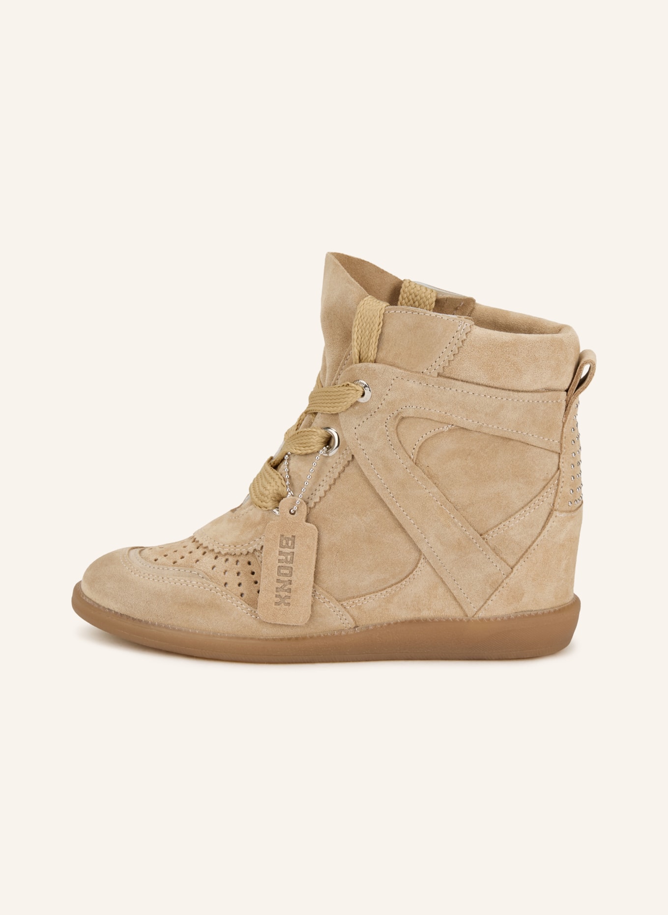 BRONX JAE-YY high-top sneakers with studs: LIGHT BROWN