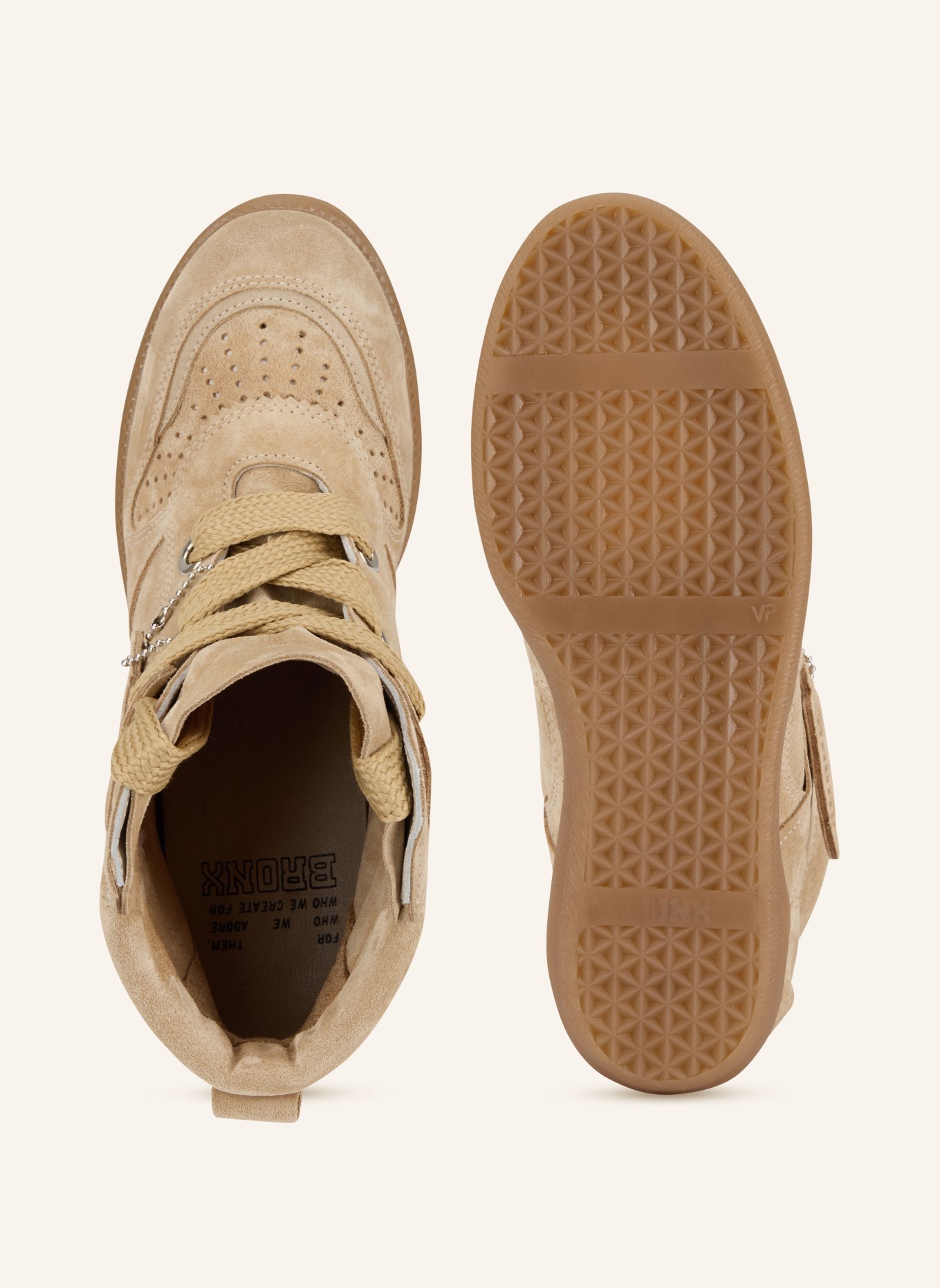 BRONX JAE-YY high-top sneakers with studs: LIGHT BROWN