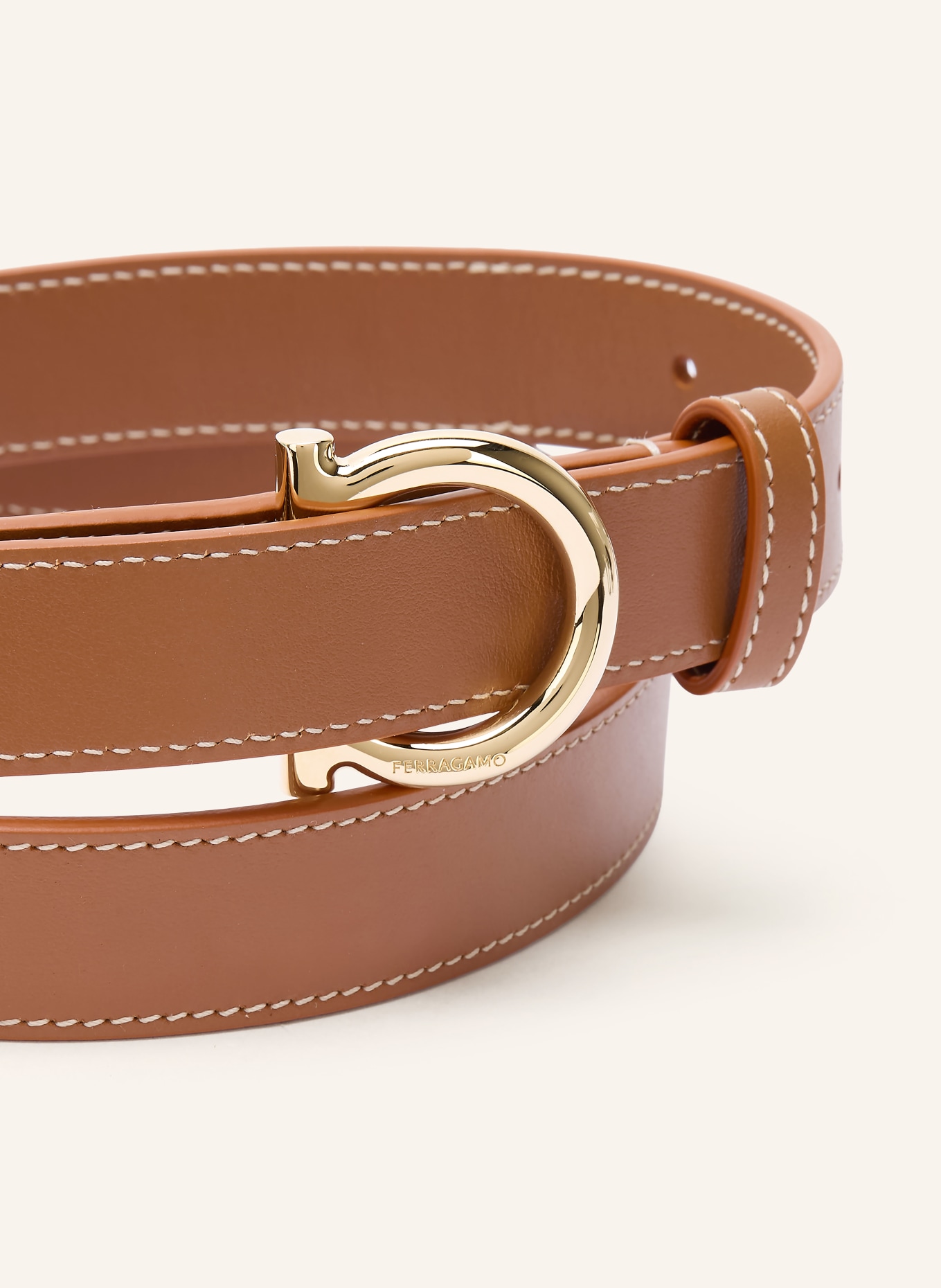 FERRAGAMO Ledergürtel: BRAUN