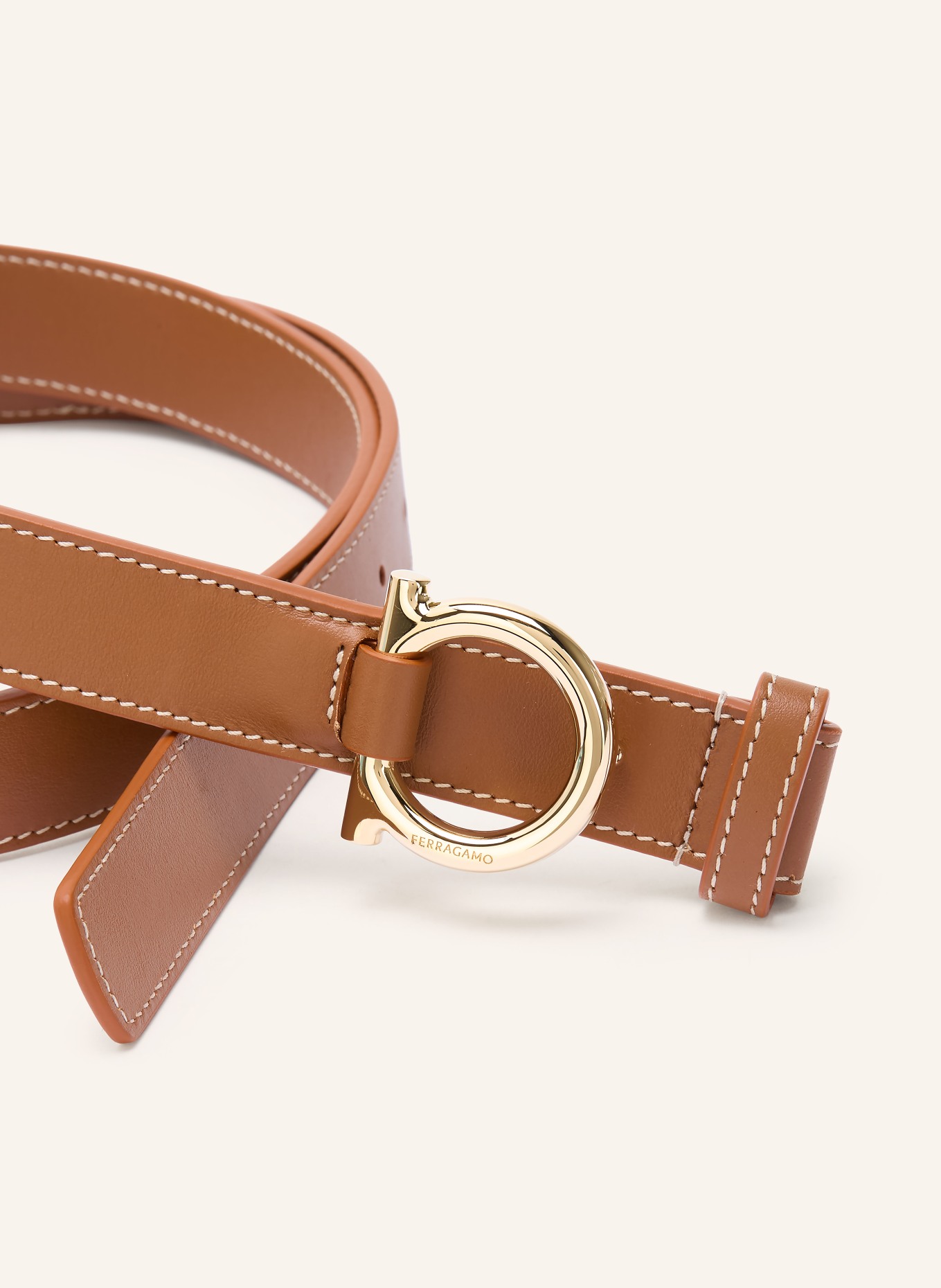 FERRAGAMO Ledergürtel: BRAUN