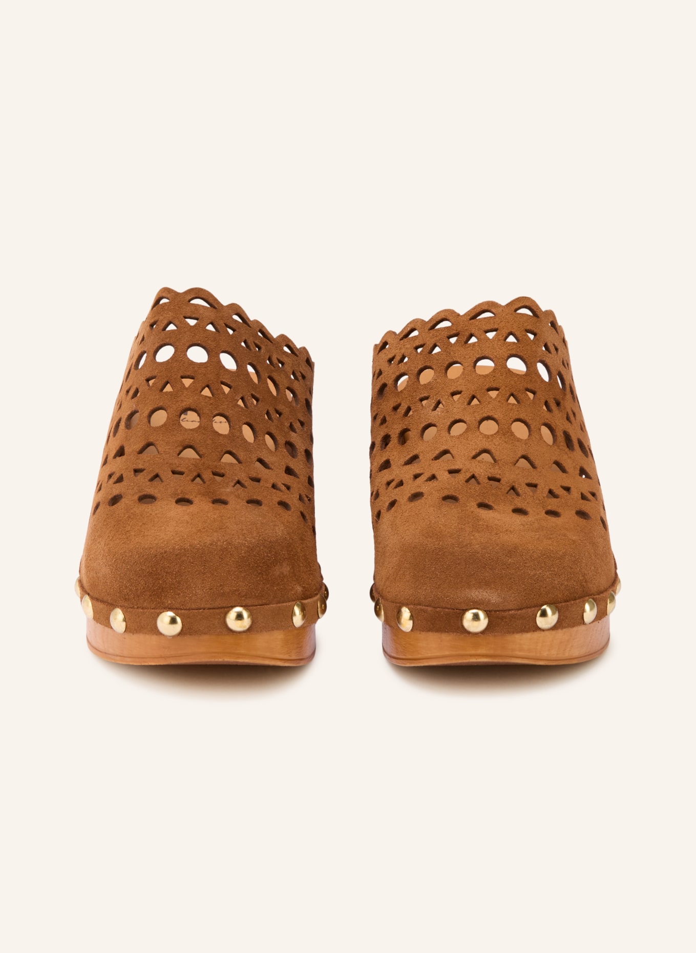 È MIA Clogs mit Nieten: BRAUN