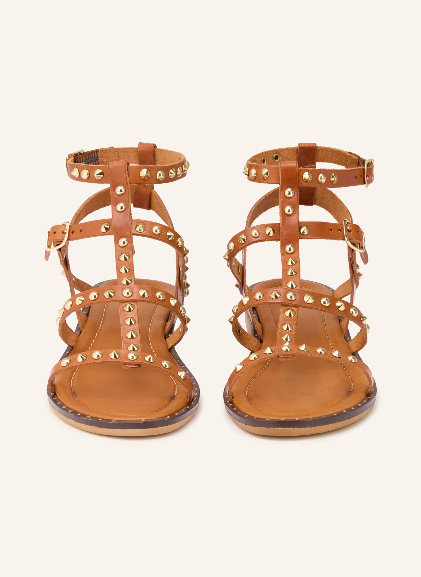 È MIA Studded sandals: BROWN / GOLD