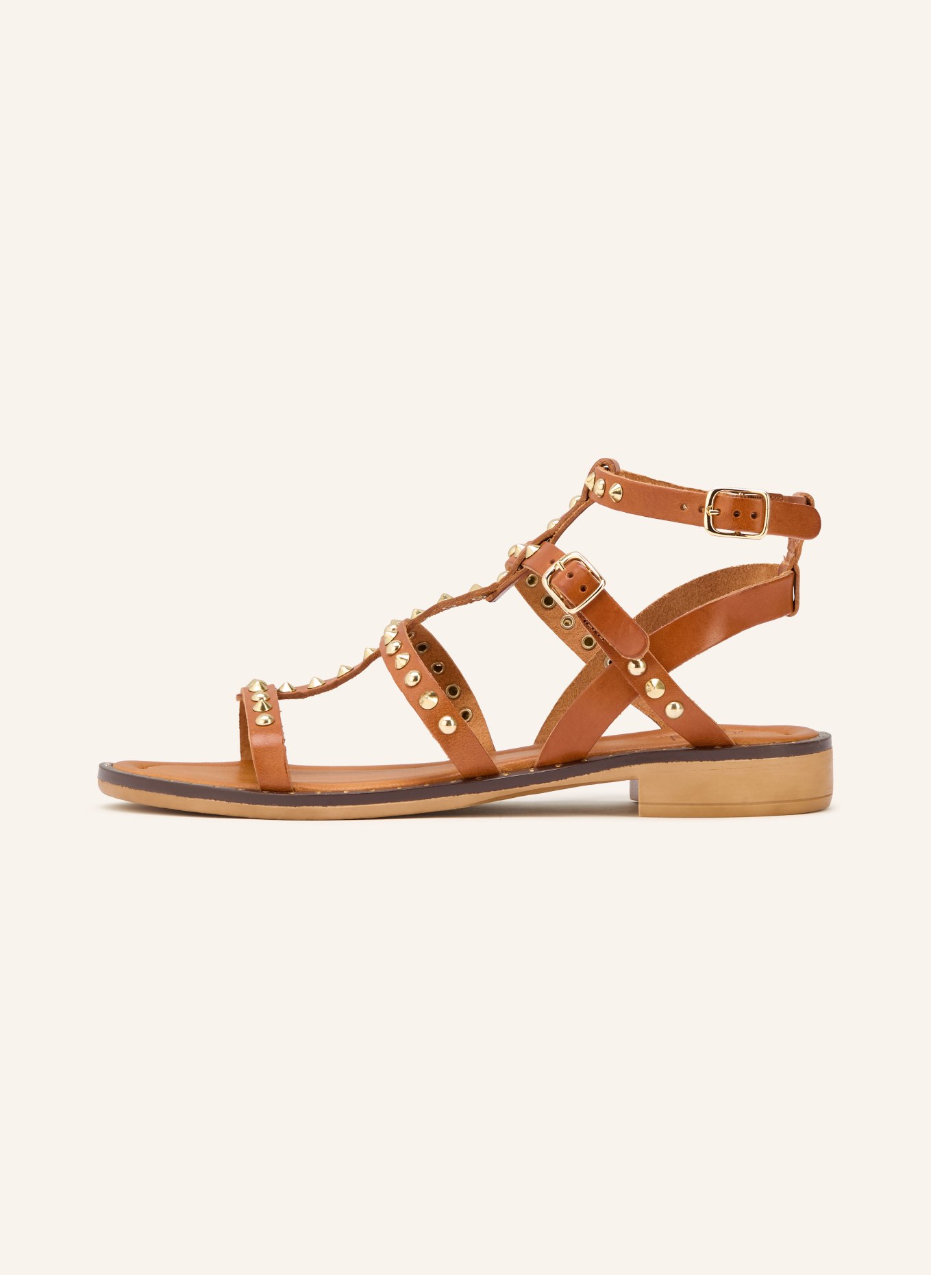 È MIA Studded sandals: BROWN / GOLD