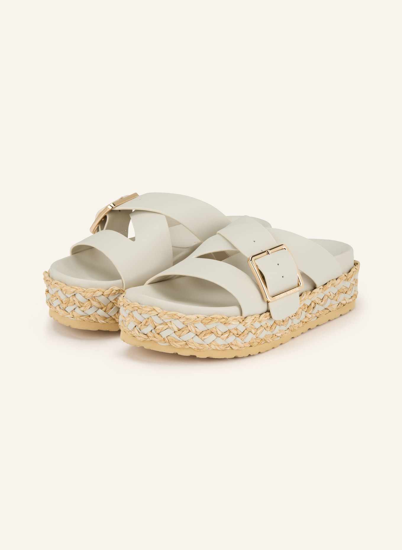 PALOMA BARCELÓ Plateau sandals VIENNA: LIGHT GRAY / LIGHT BROWN
