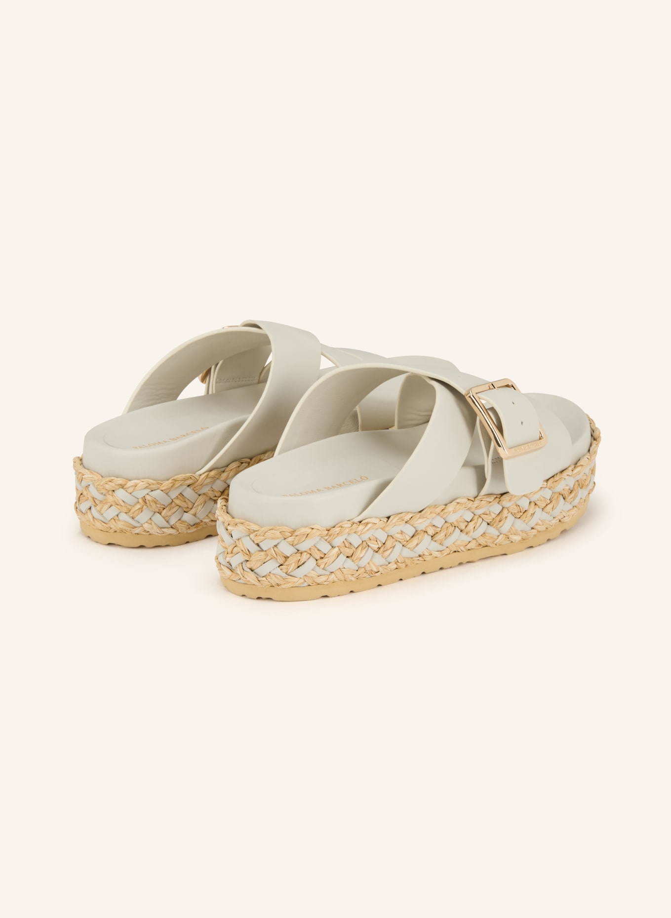 PALOMA BARCELÓ Plateau sandals VIENNA: LIGHT GRAY / LIGHT BROWN