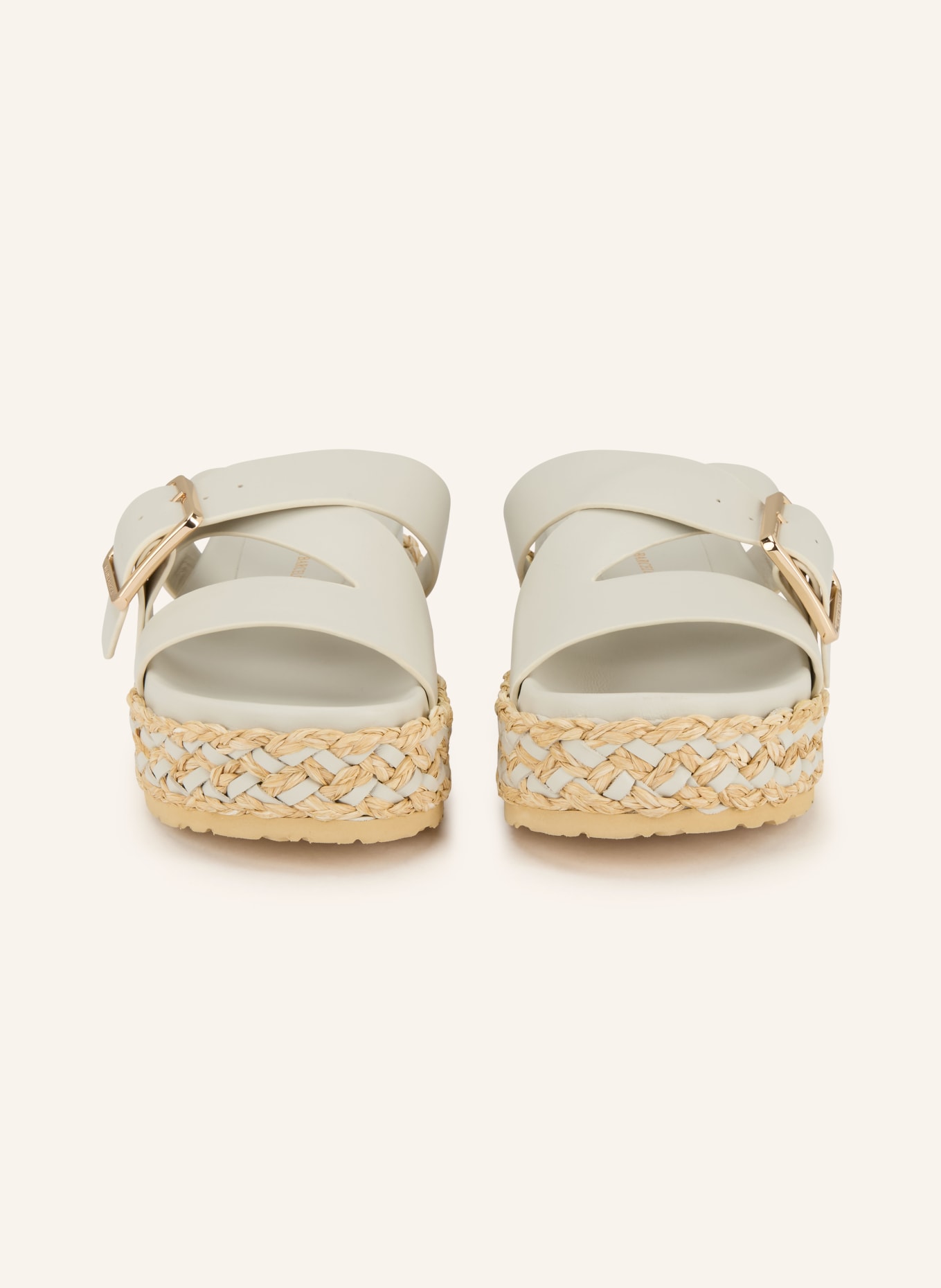 PALOMA BARCELÓ Plateau sandals VIENNA: LIGHT GRAY / LIGHT BROWN