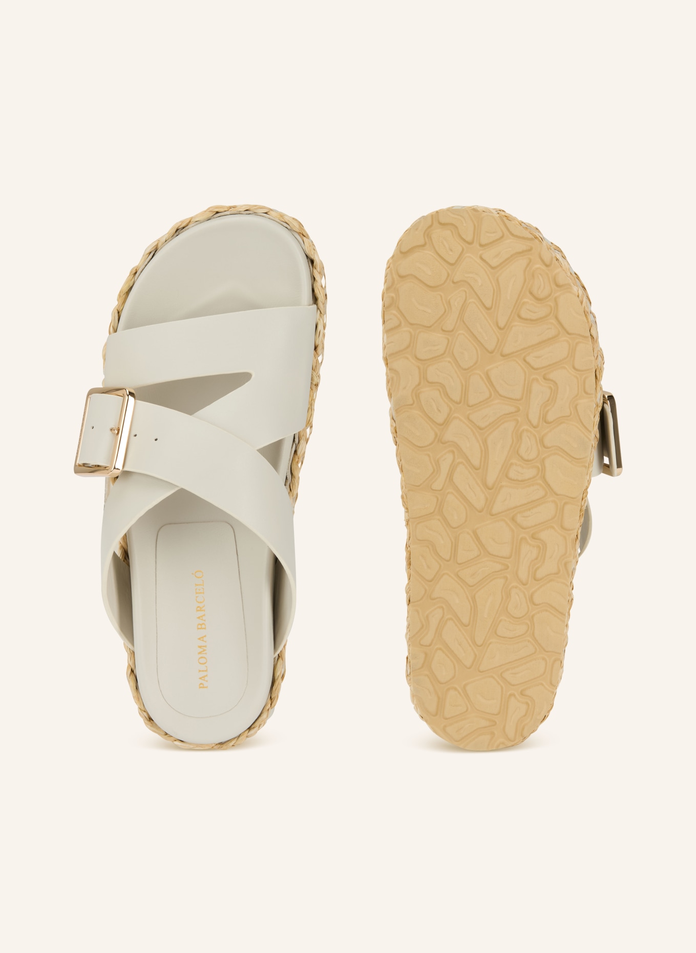 PALOMA BARCELÓ Plateau sandals VIENNA: LIGHT GRAY / LIGHT BROWN