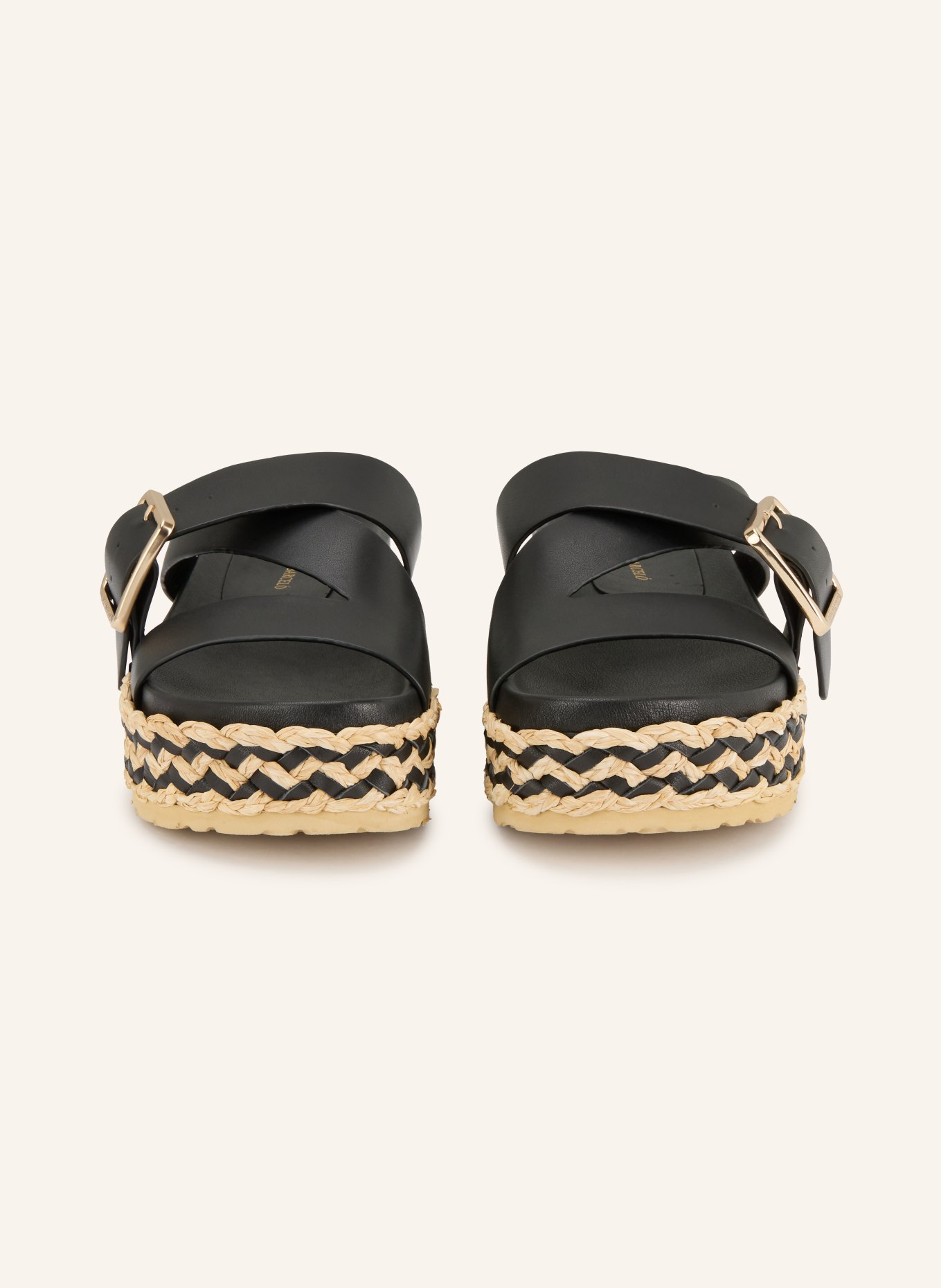 PALOMA BARCELÓ Sandały na płaskiej podeszwie VIENNA: CZARNY / JASNOBRĄZOWY