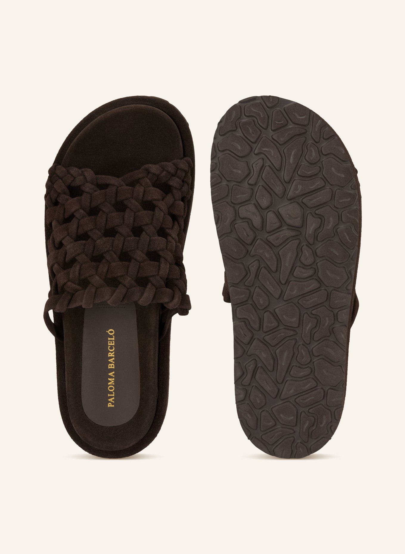 PALOMA BARCELÓ NADIRA platform mules: DARK BROWN