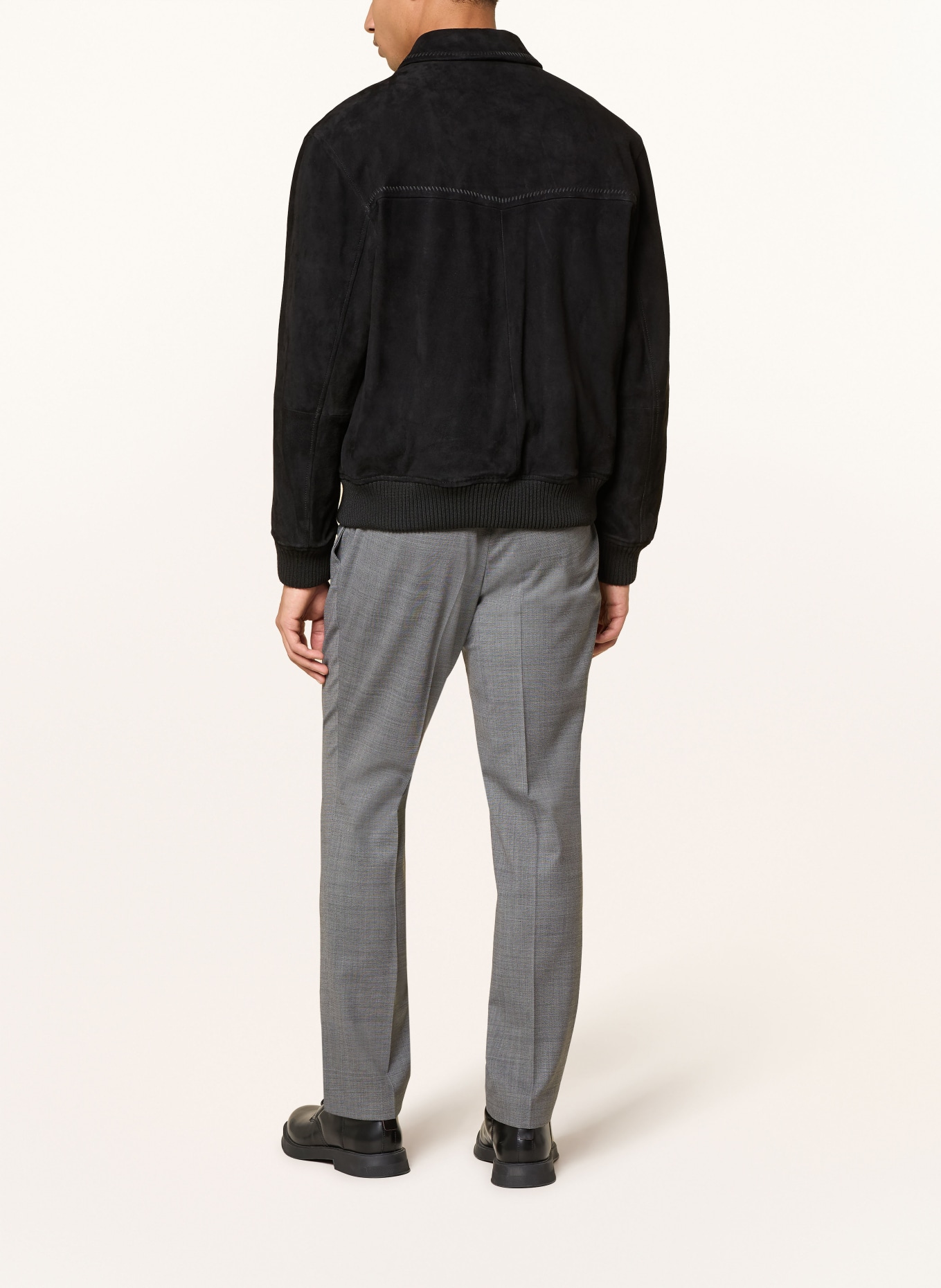 HUGO Lederblouson LEMAI: SCHWARZ