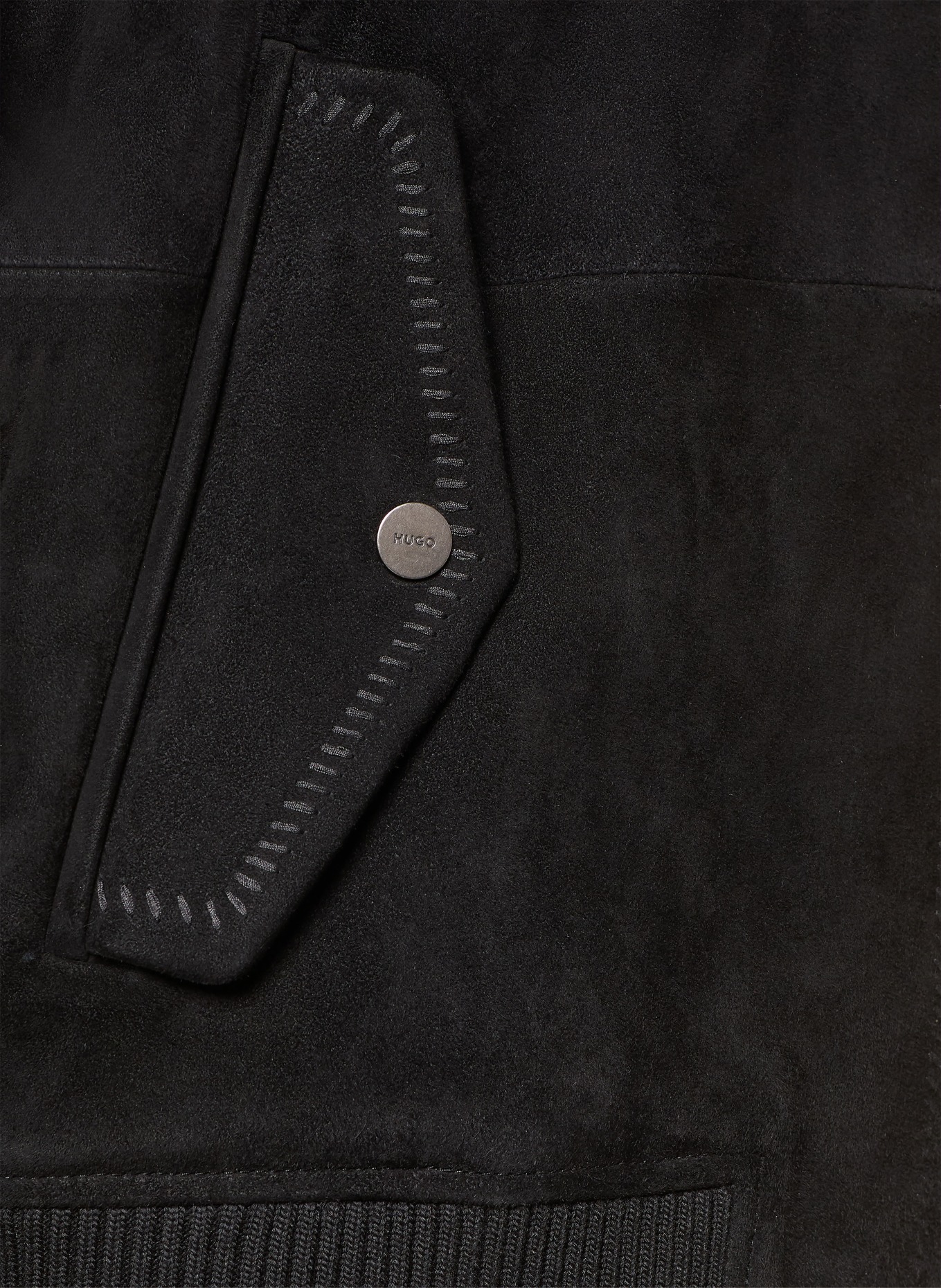 HUGO Lederblouson LEMAI: SCHWARZ