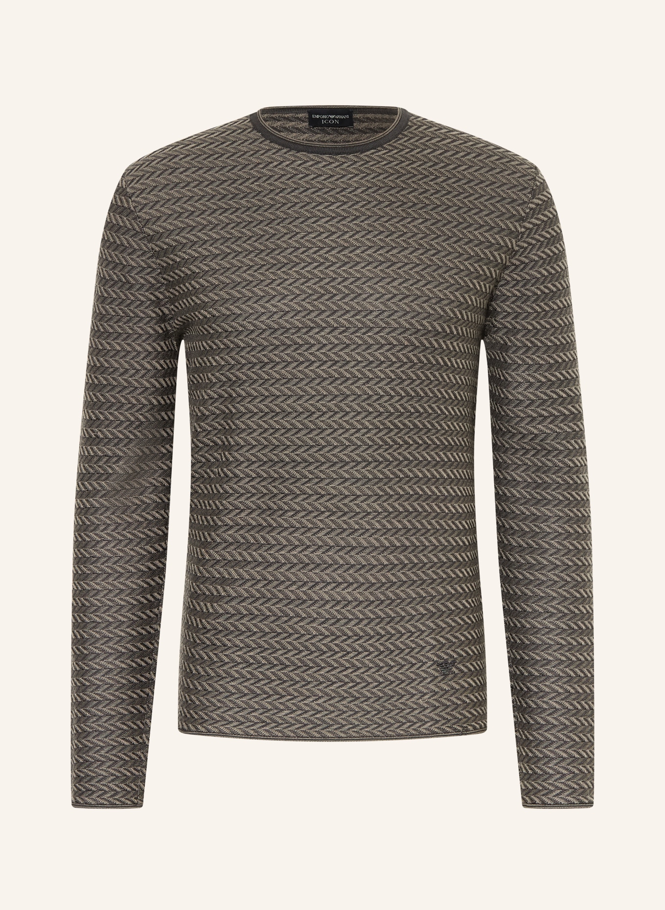 EMPORIO ARMANI Pullover: TAUPE / DUNKELGRAU