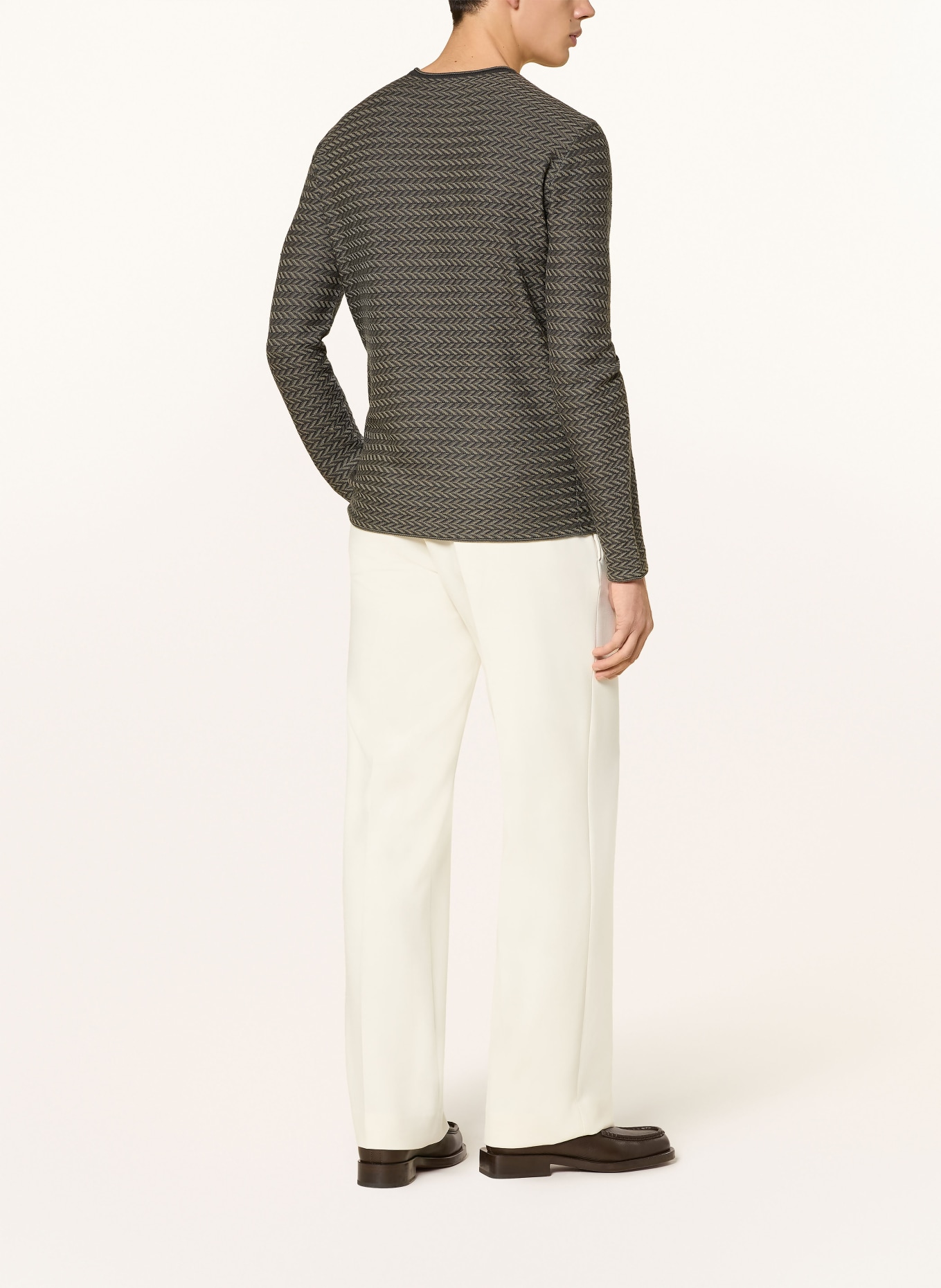 EMPORIO ARMANI Pullover: TAUPE / DUNKELGRAU