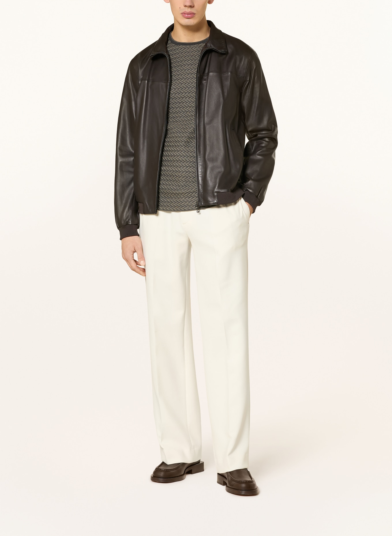 EMPORIO ARMANI Pullover: TAUPE / DUNKELGRAU