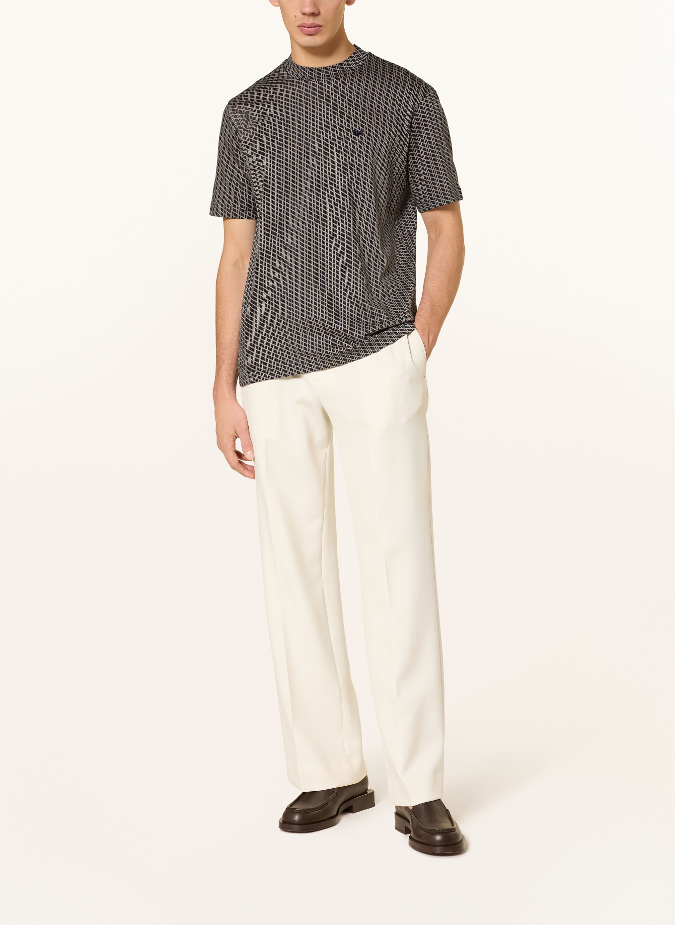 EMPORIO ARMANI T-Shirt: DUNKELBLAU / BEIGE