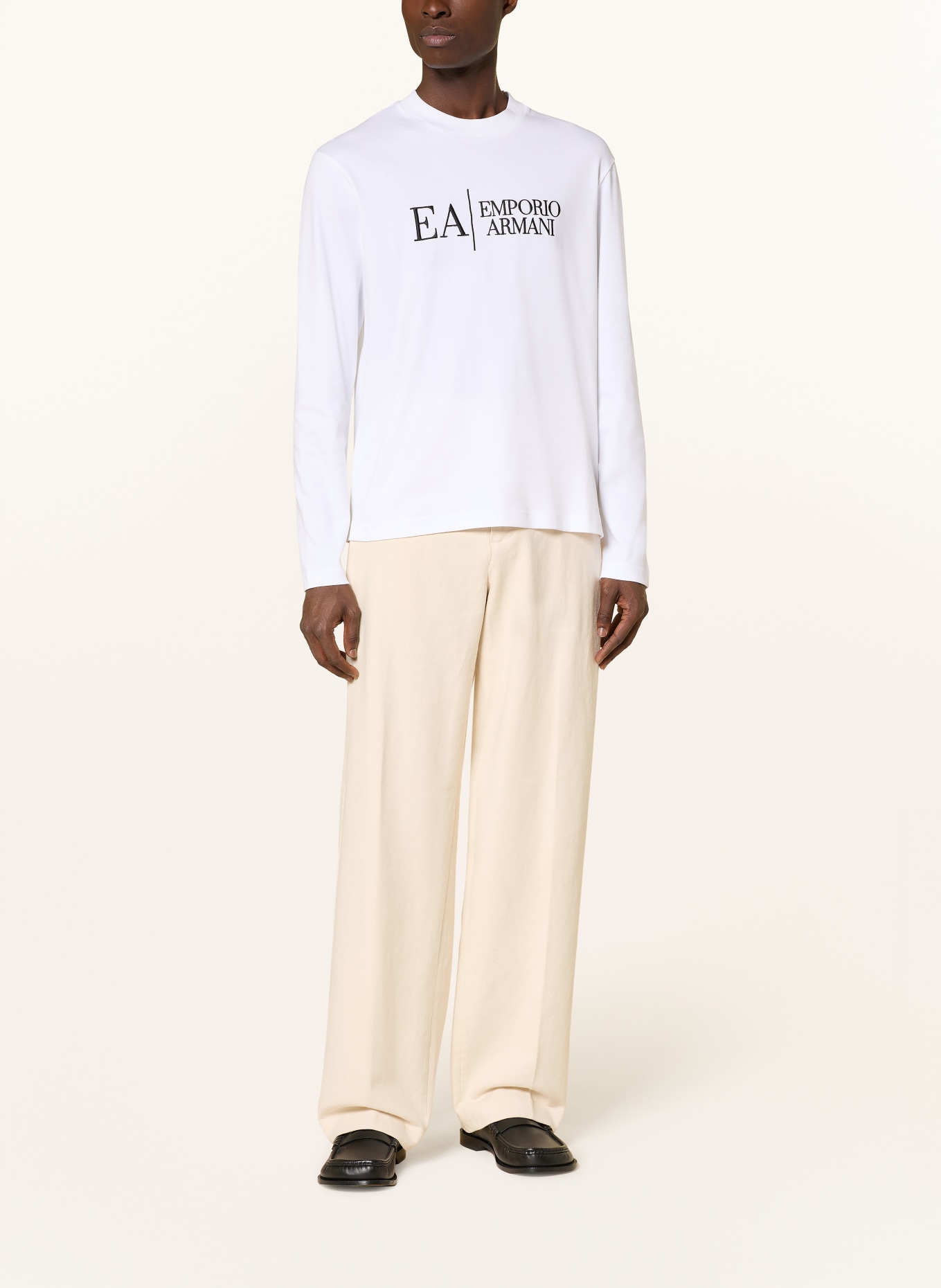 EMPORIO ARMANI Longsleeve: WEISS / SCHWARZ