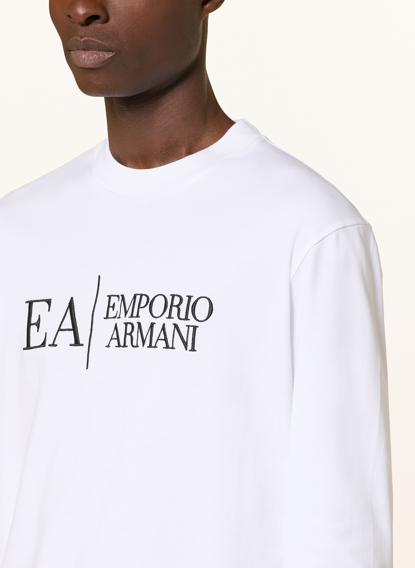 EMPORIO ARMANI Longsleeve: WEISS / SCHWARZ