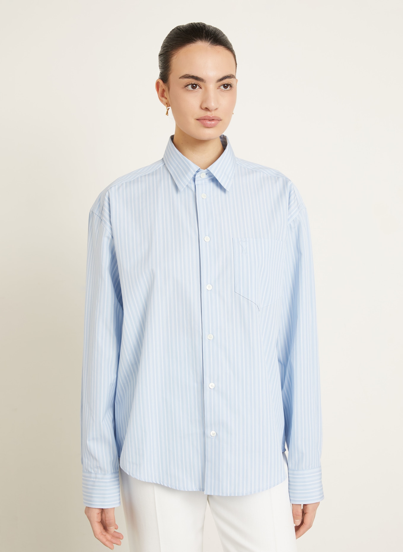 AMI PARIS košile: TMAVĚ MODRÁ / BÍLÁ