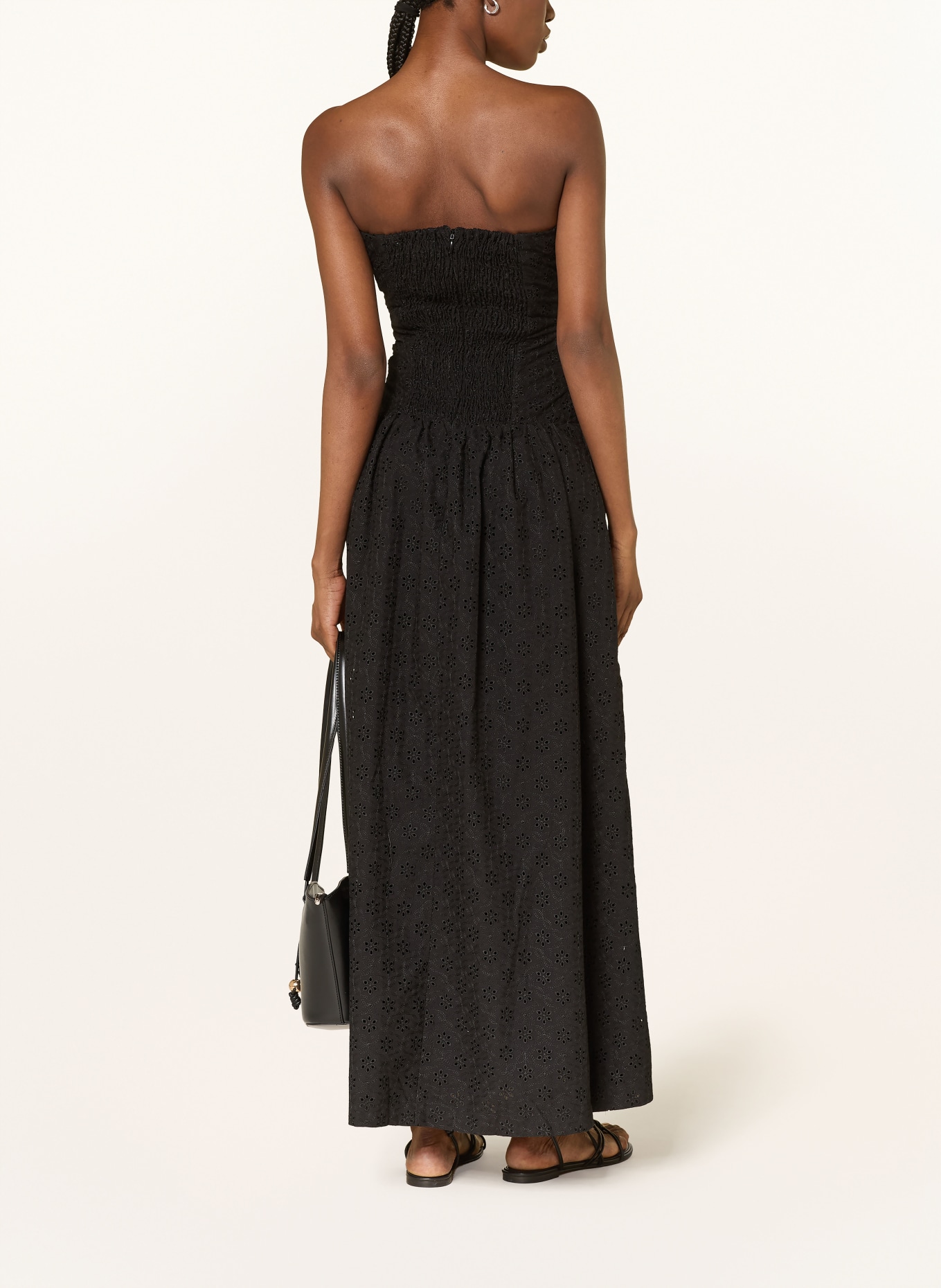 FAITHFULL THE BRAND Kleid LIA aus Lochspitze: SCHWARZ