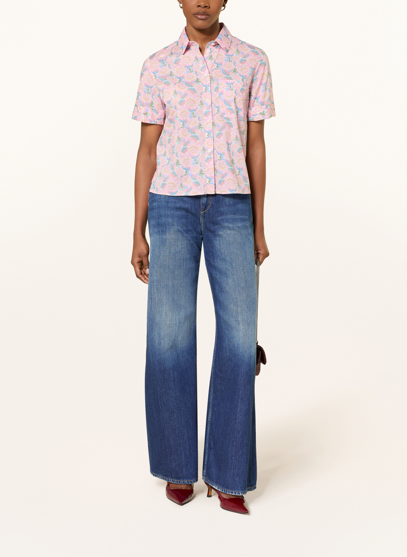 ROBERT FRIEDMAN shirt blouse: PINK / GREEN / LIGHT BLUE