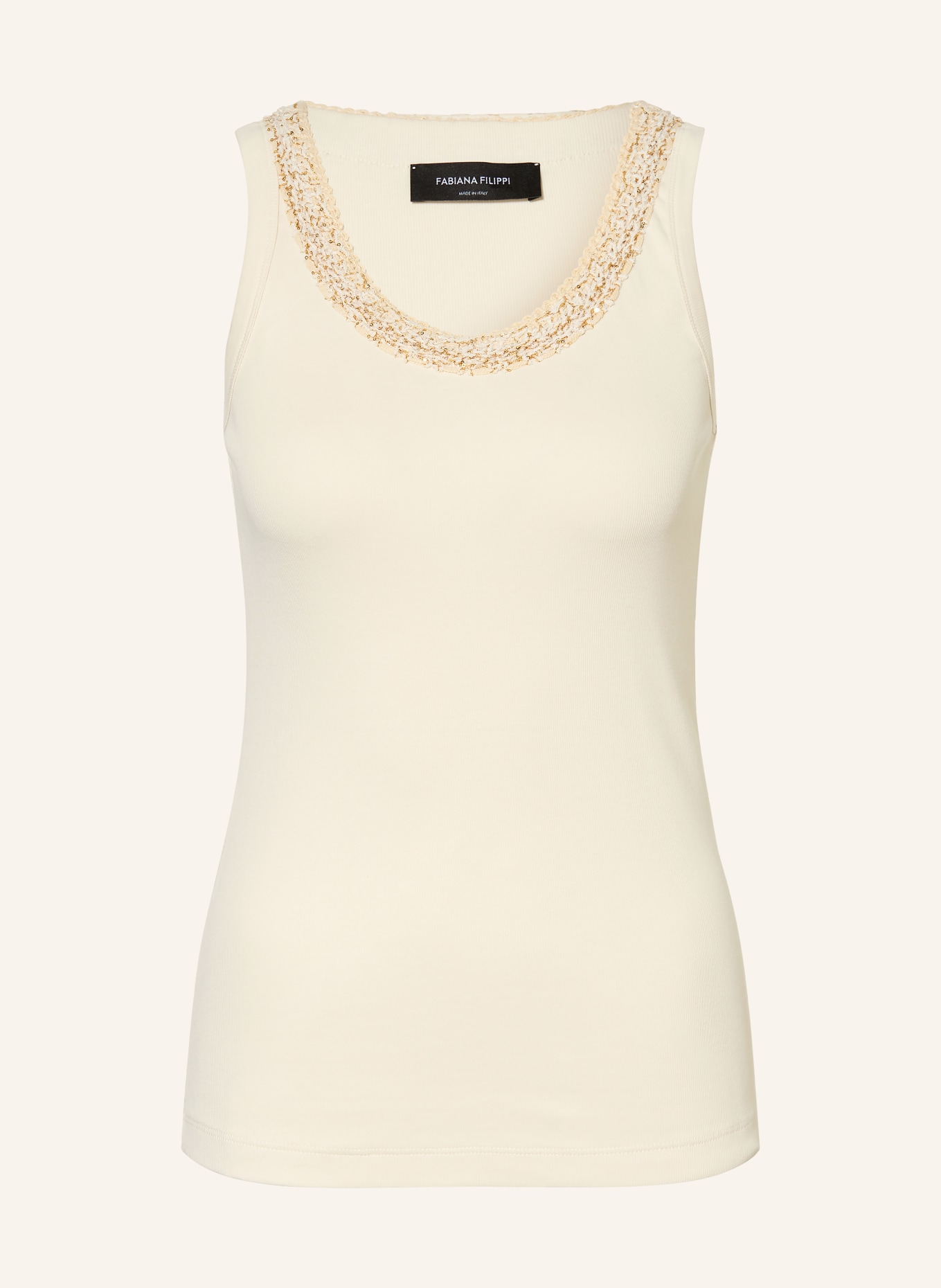 FABIANA FILIPPI Top mit Pailletten: CREME